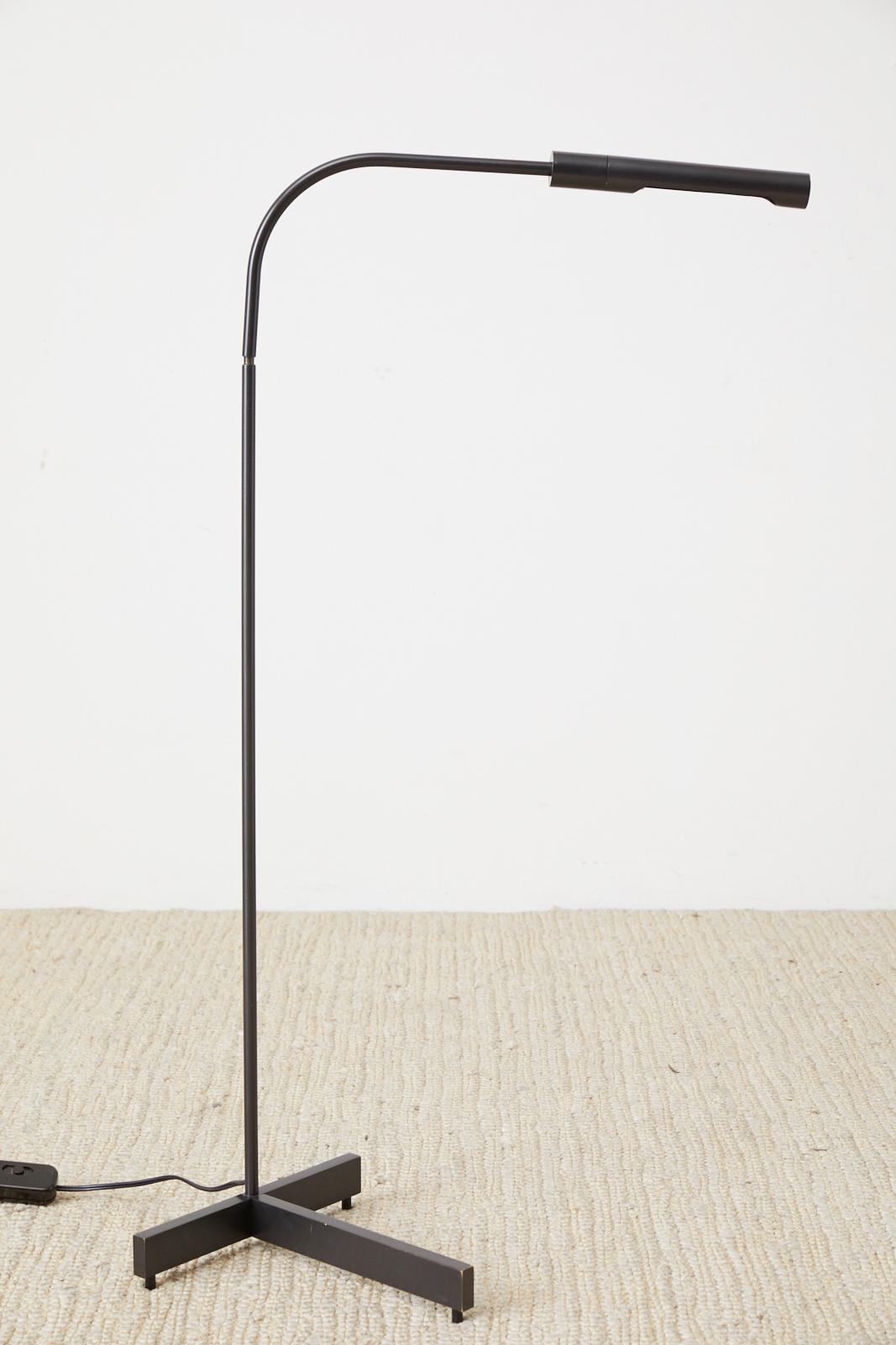 Brushed Cedric Hartman Style Bronze Pharmacy Reading Floor Lamp