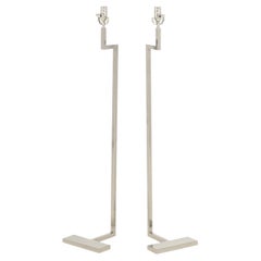 Lampade da terra cromate in stile Cedric Hartman, coppia