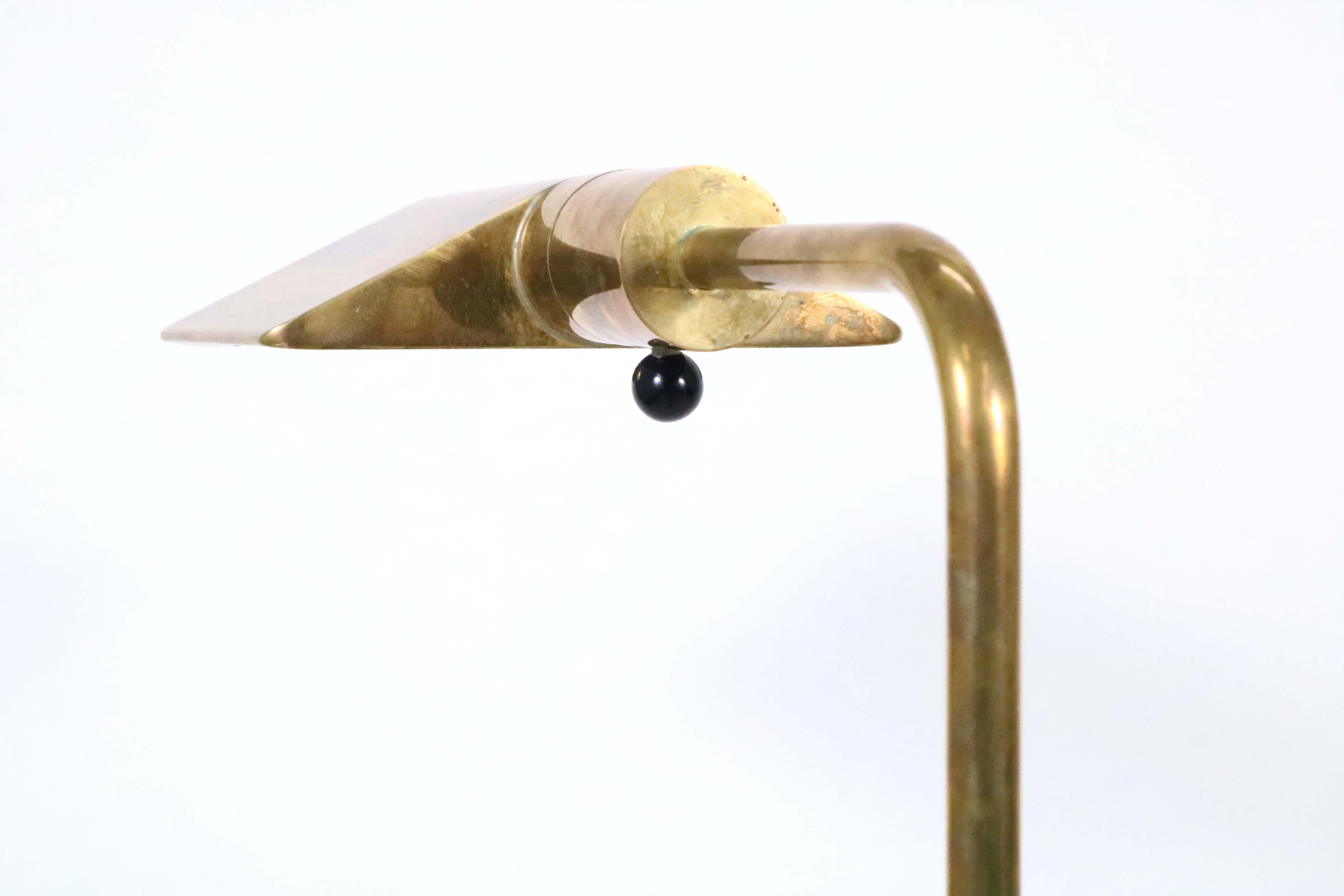 Late 20th Century Cedric Hartman Swiveling Brass Floor Lamp