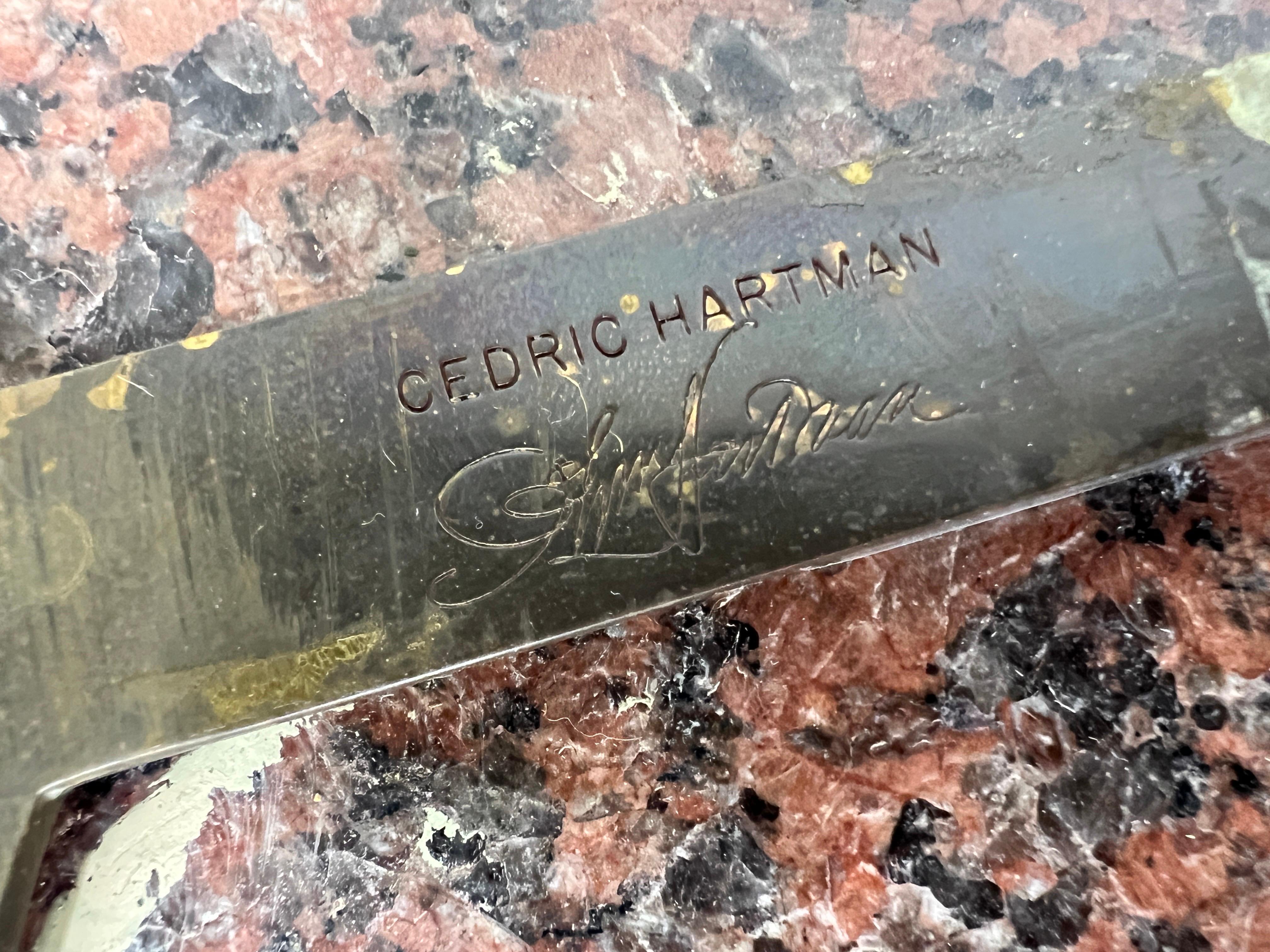 Cedric Hartman Table in Brass and Rosso Granite For Sale 9