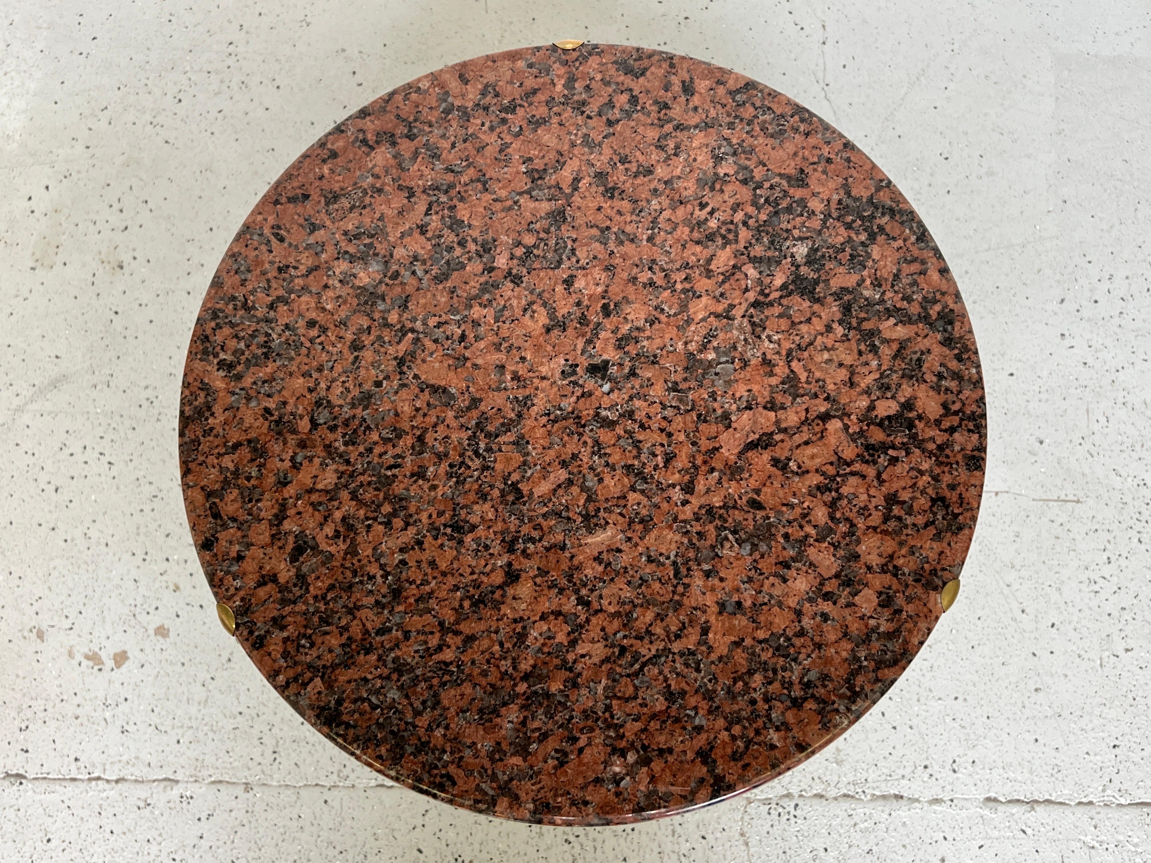 Fin du 20e siècle Table Cedric Hartman en laiton et granit Rosso en vente