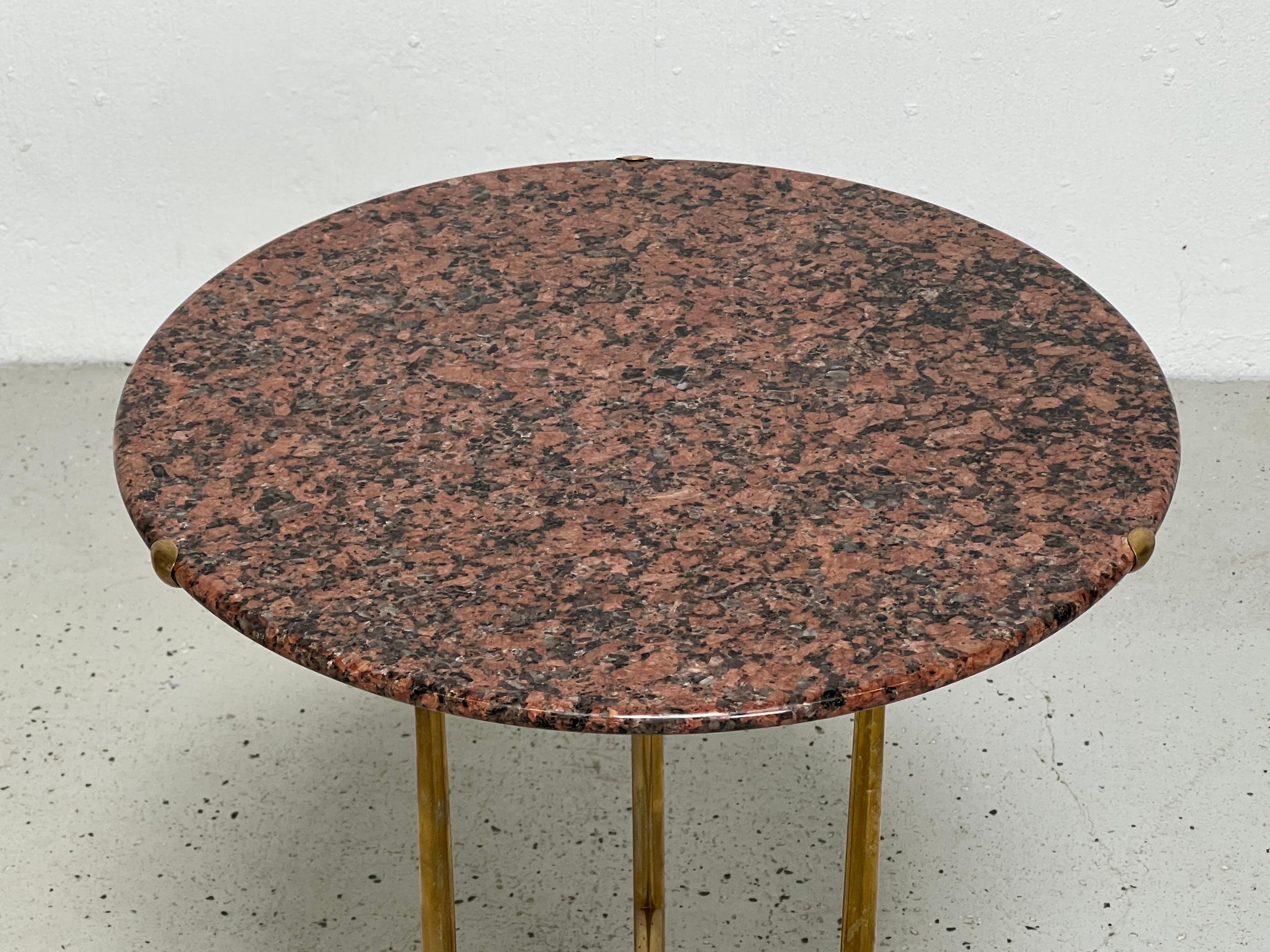 Granit Table Cedric Hartman en laiton et granit Rosso en vente