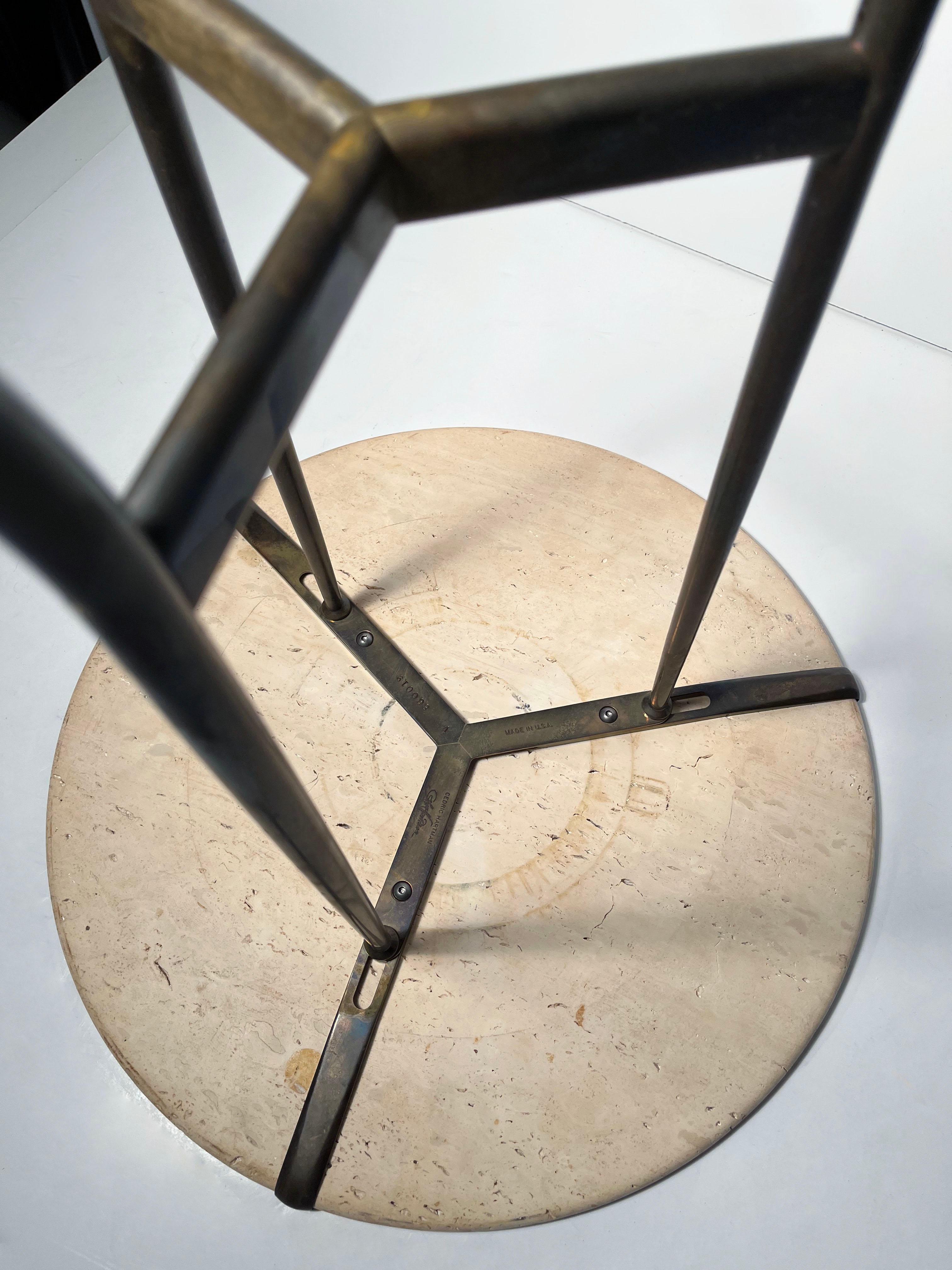 20th Century Cedric Hartman Travertine Side Table For Sale