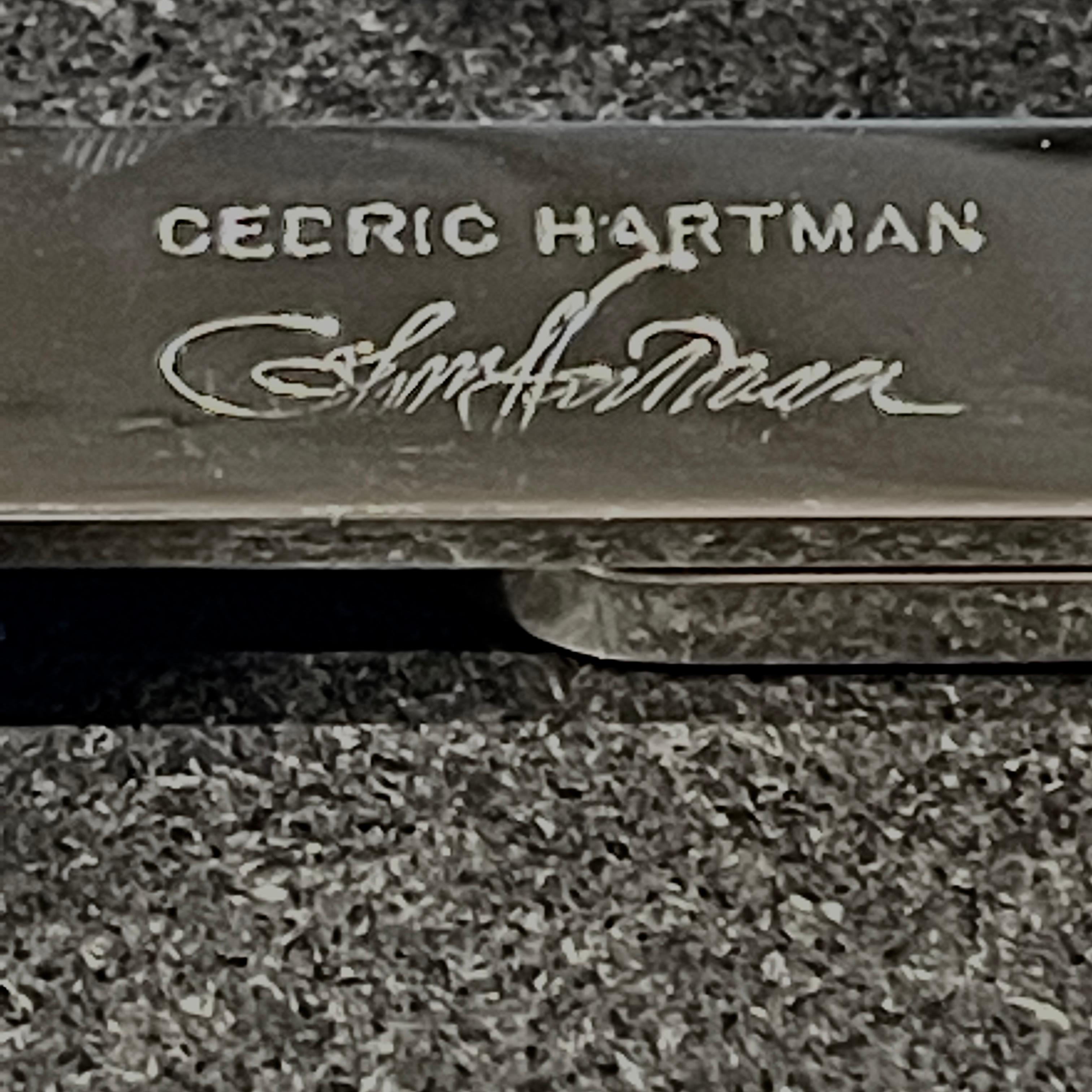 Beveled Cedric Hartman Tripod Geuridon Stone Granite Top End Table