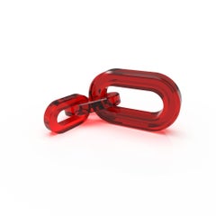 Ruby Colour “LIAISON” with 3 links, Cold Casted Hand Finished Resin