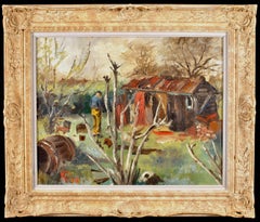 The Garden Shed - Mid 20th Century Modern British Figurative Landscape Painting