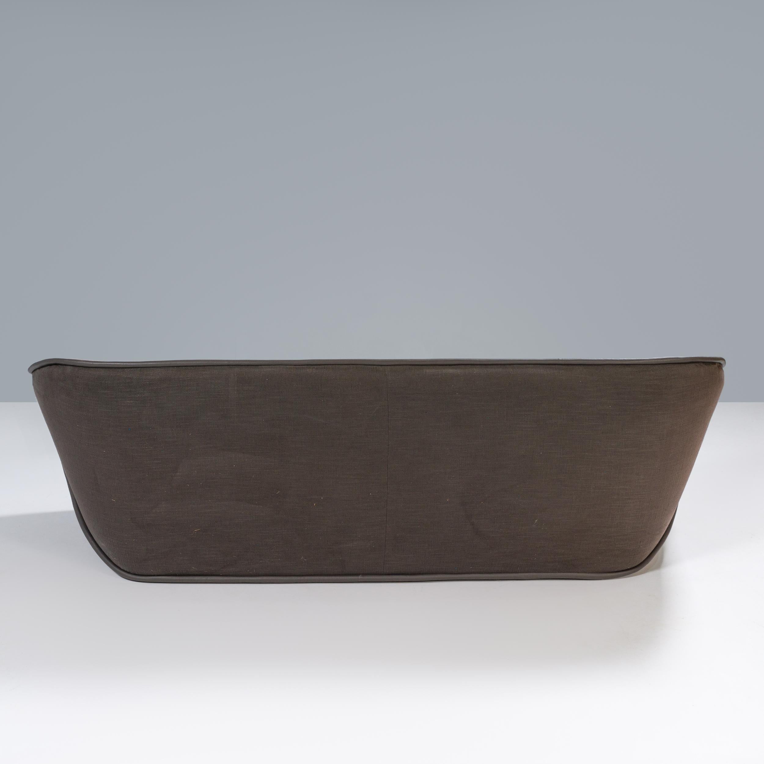 Contemporary Cédric Ragot for Roche Bobois Brown Nautil 3 Seat Sofa