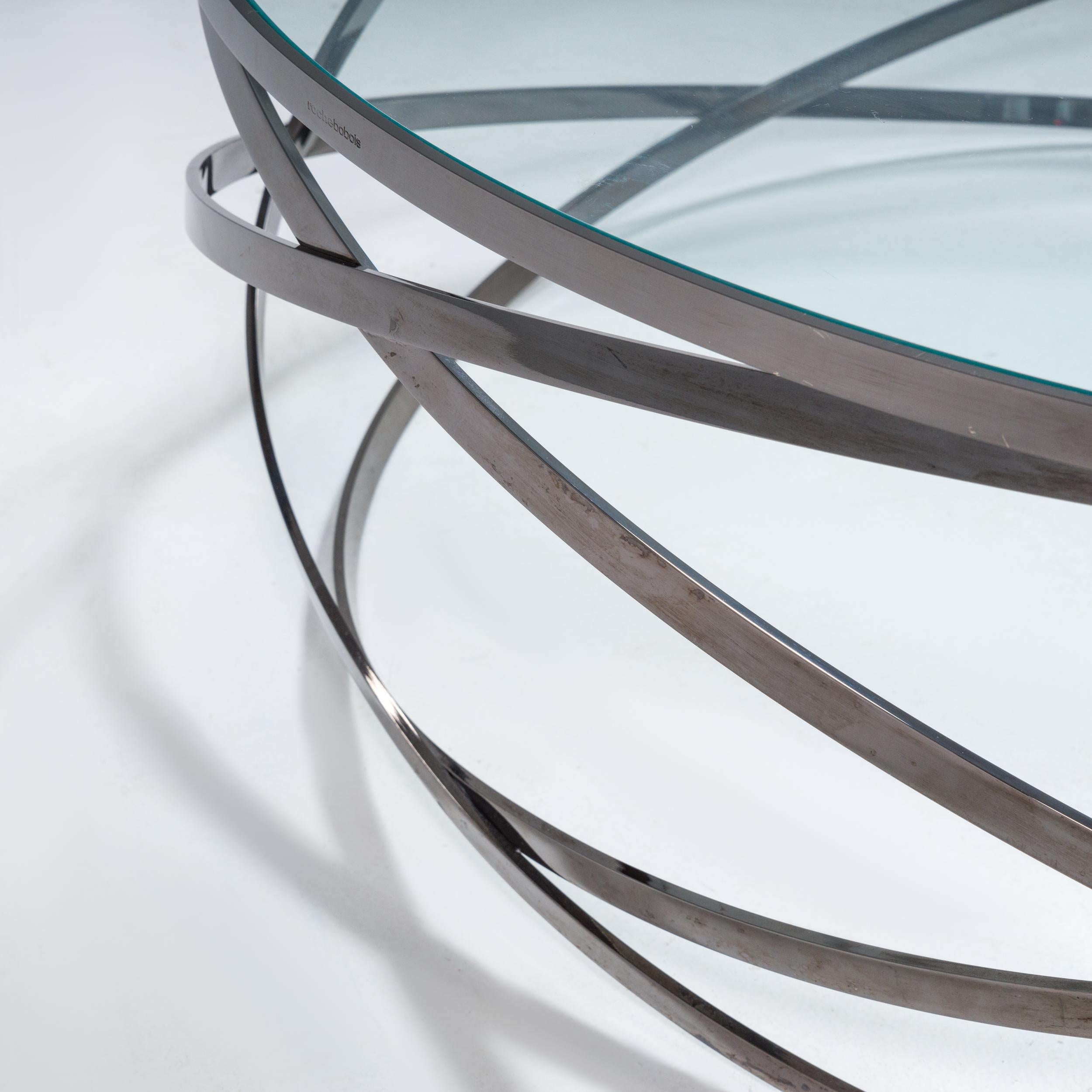 Steel Cédric Ragot for Roche Bobois Evol Glass Cocktail Table, 2018