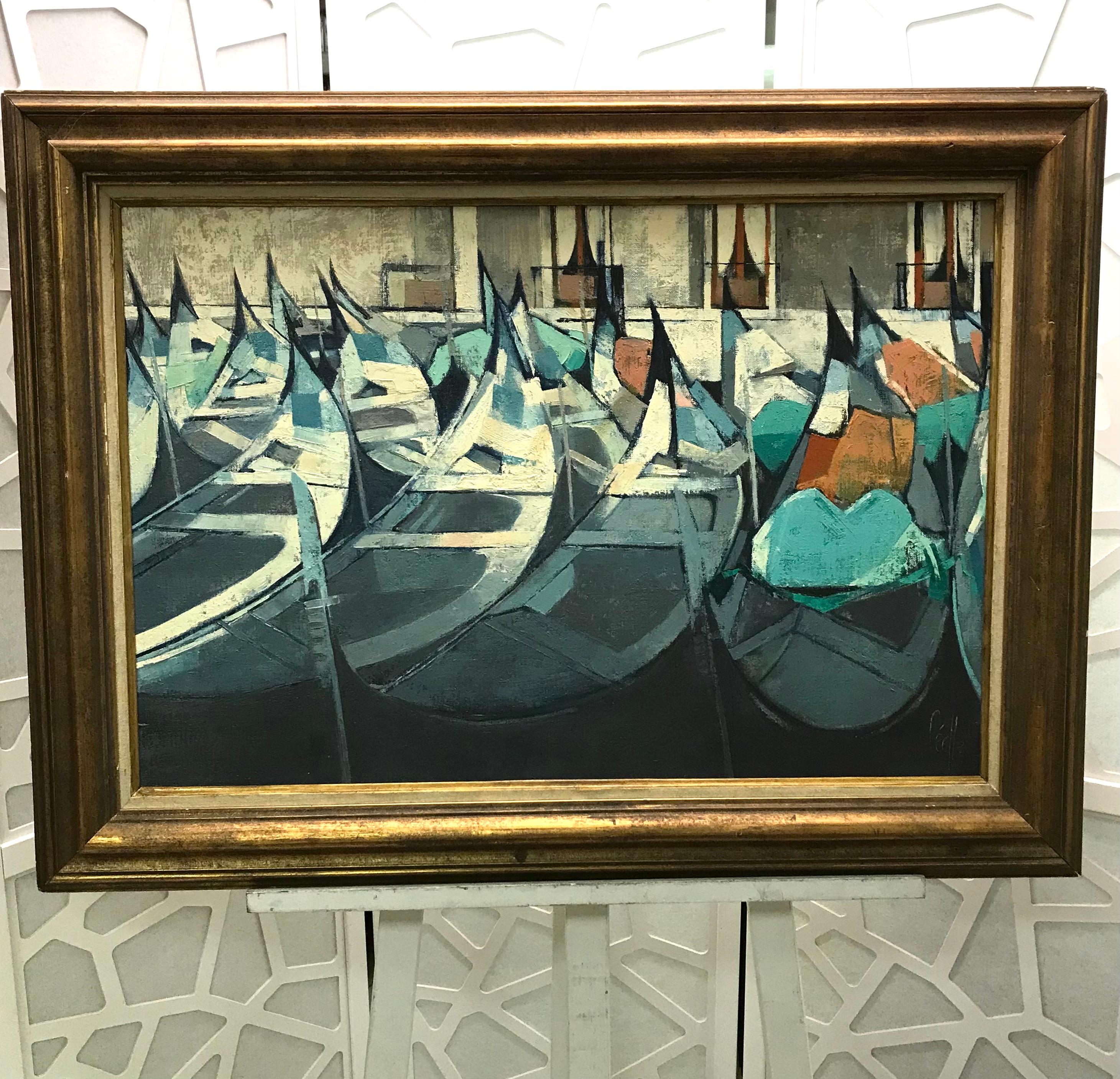 Venedig im Dezember von Céelle - Öl auf Leinwand 50x73 cm im Angebot 1