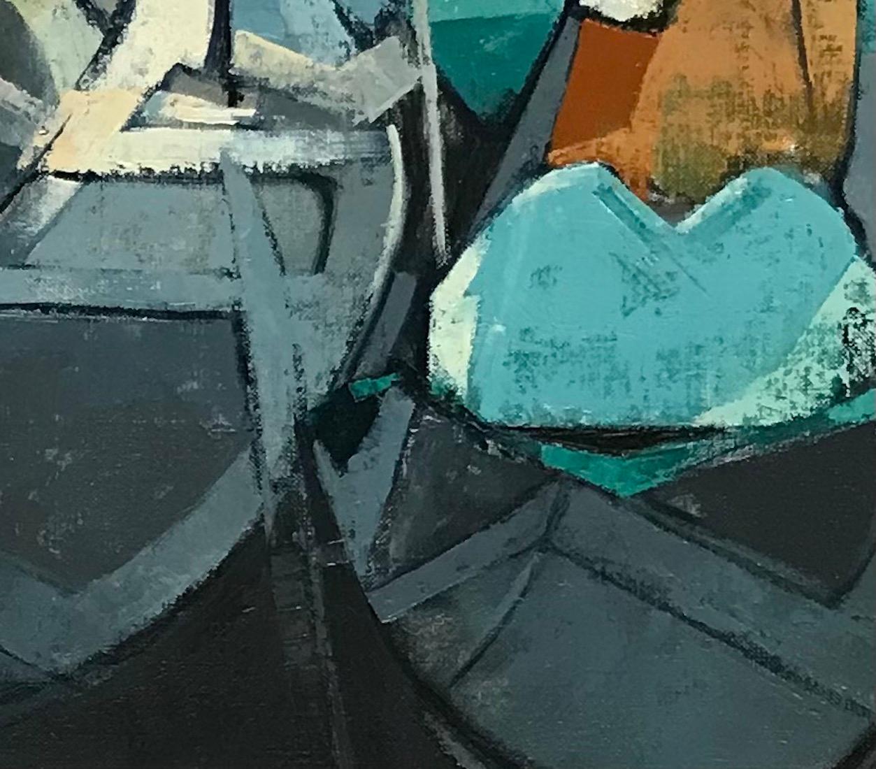 Venedig im Dezember von Céelle - Öl auf Leinwand 50x73 cm im Angebot 3