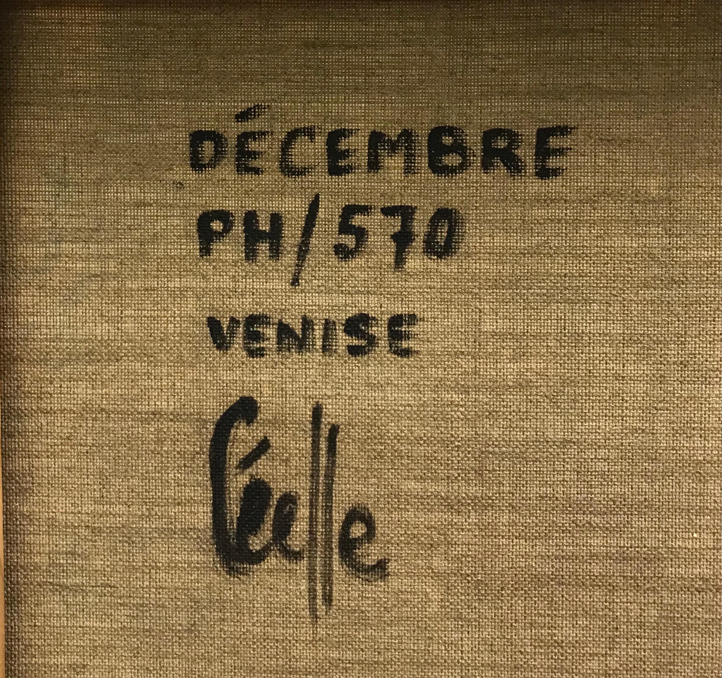 Venedig im Dezember von Céelle - Öl auf Leinwand 50x73 cm im Angebot 8