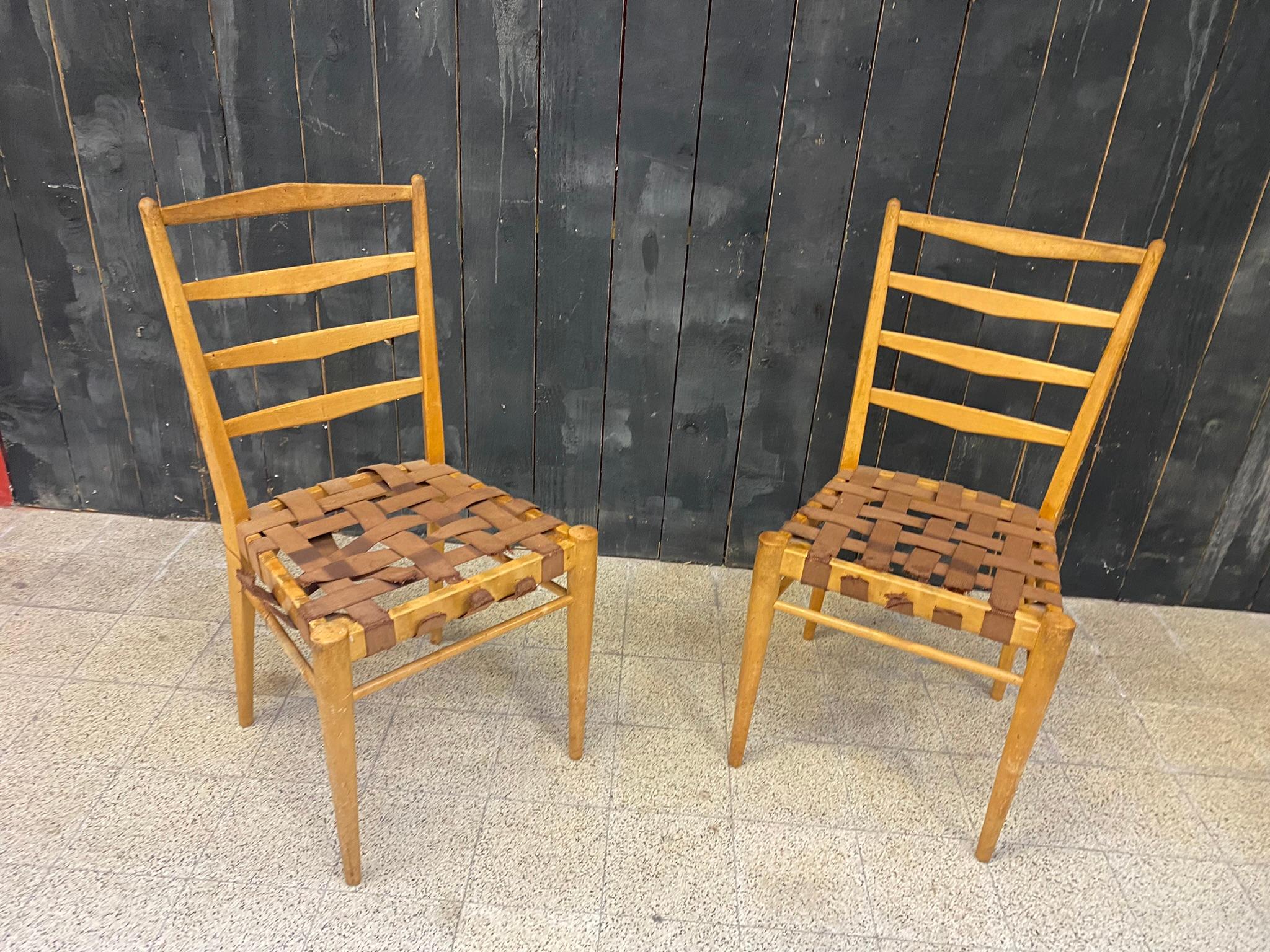 Cees Braackman, 6 chaises pour les Editions Pastoe circa 1950
complètement à restaurer.