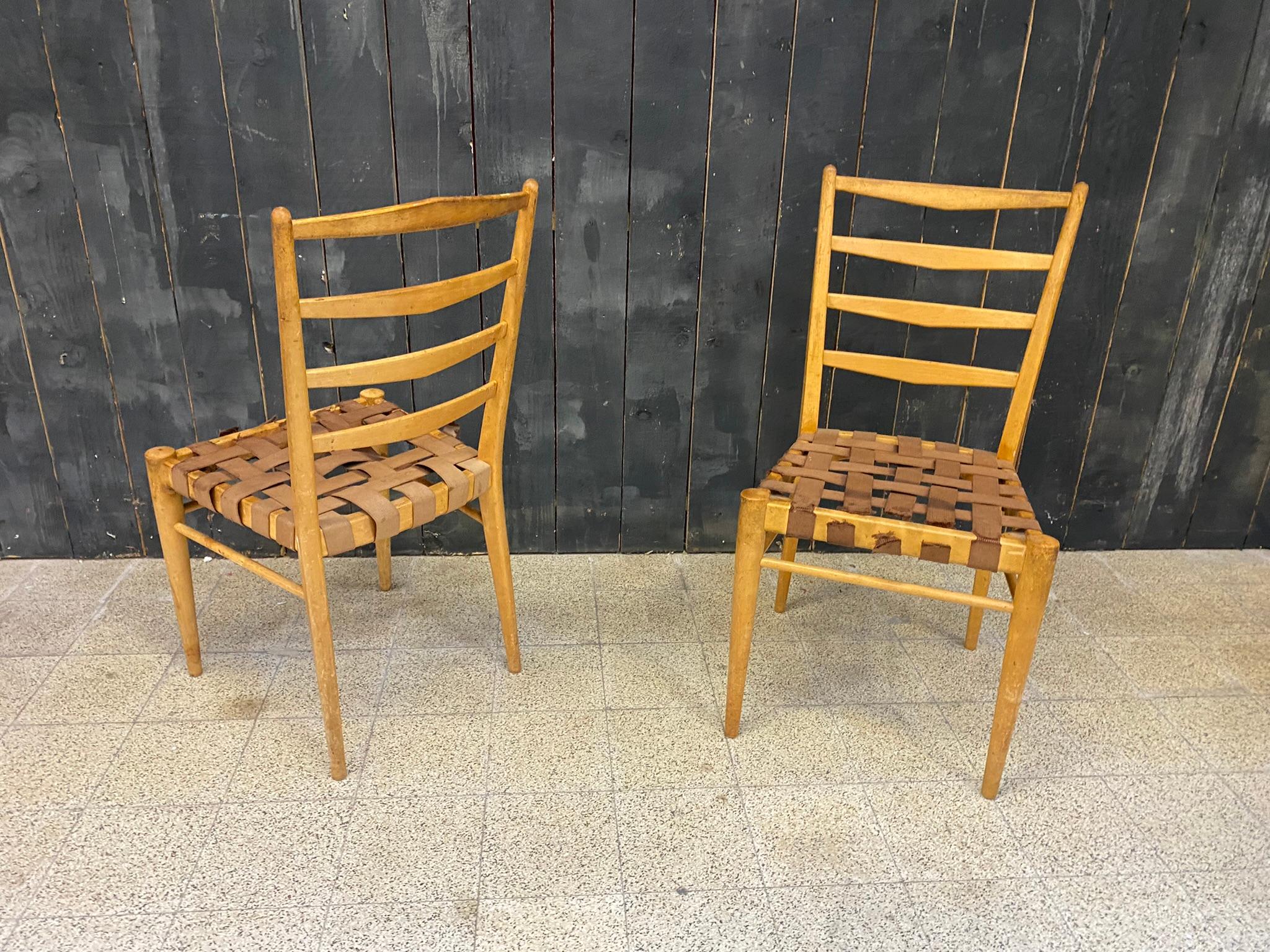 Birch Cees Braackman for Editions Pastoé, Set of 6 Chairs For Sale