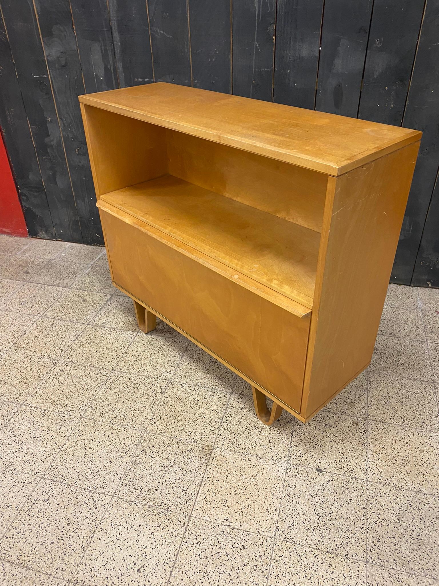 Dutch Cees Braackman for  Editions Pastoe Small Side Cabinet, Flap Door circa 1950 For Sale