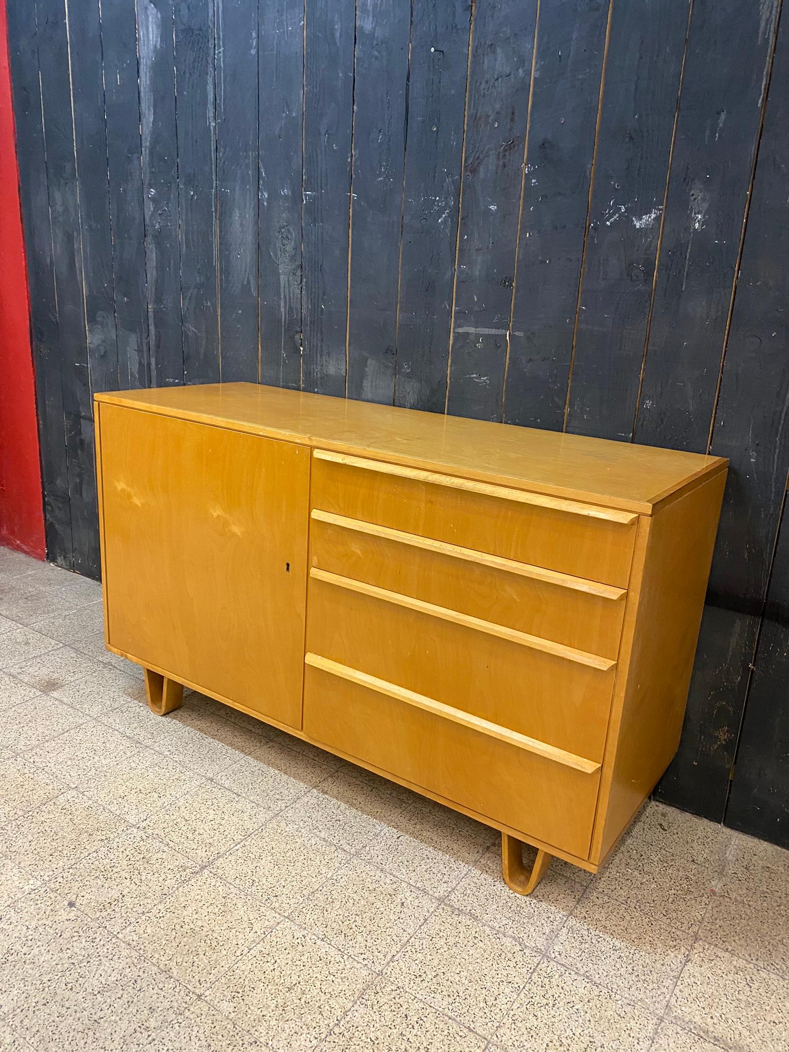 Cees Braackman for Editions Pastoe Small Sideboard, circa 1950 In Good Condition For Sale In Saint-Ouen, FR