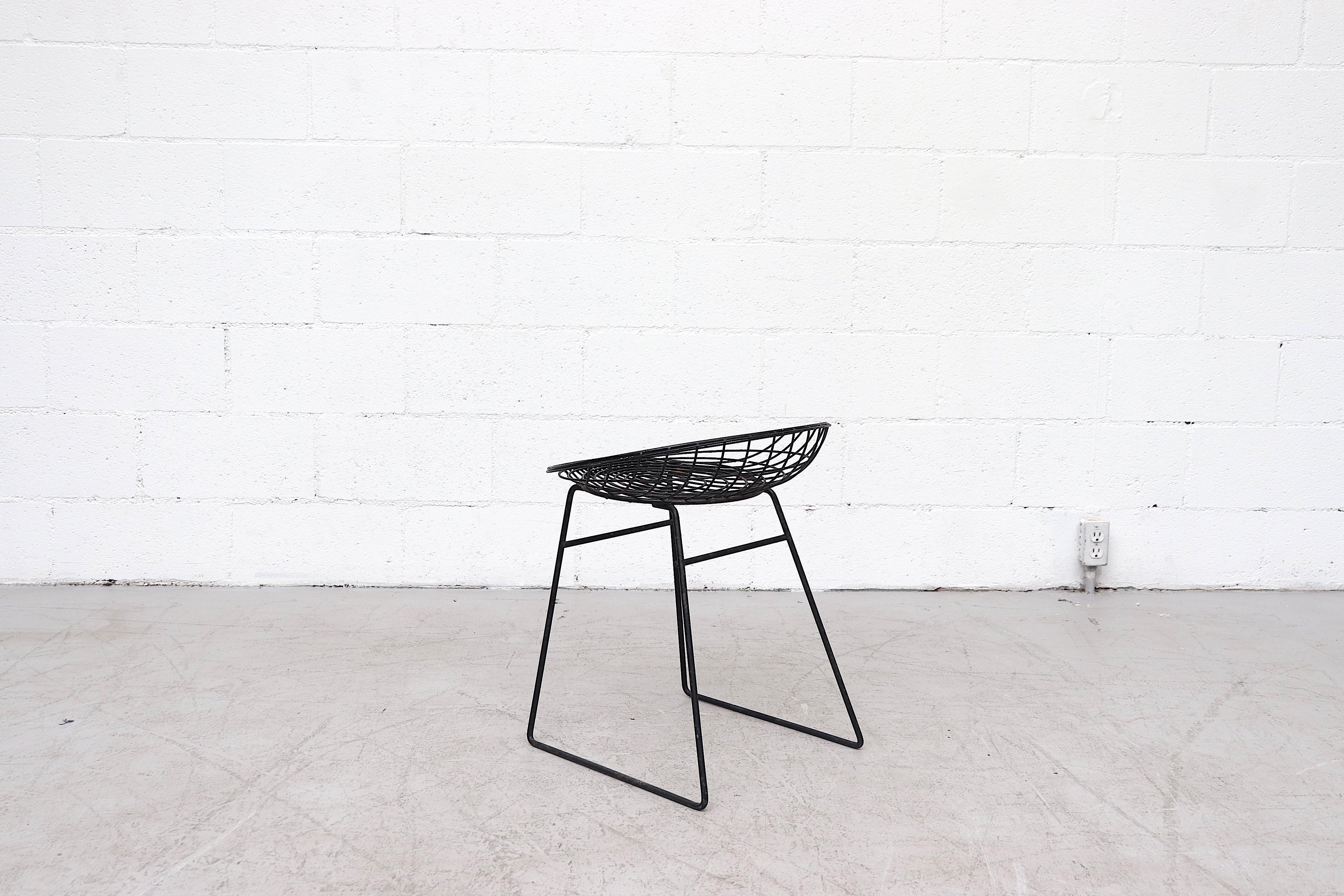 Dutch Cees Braakman and A. Dekker Wire Vanity Stool