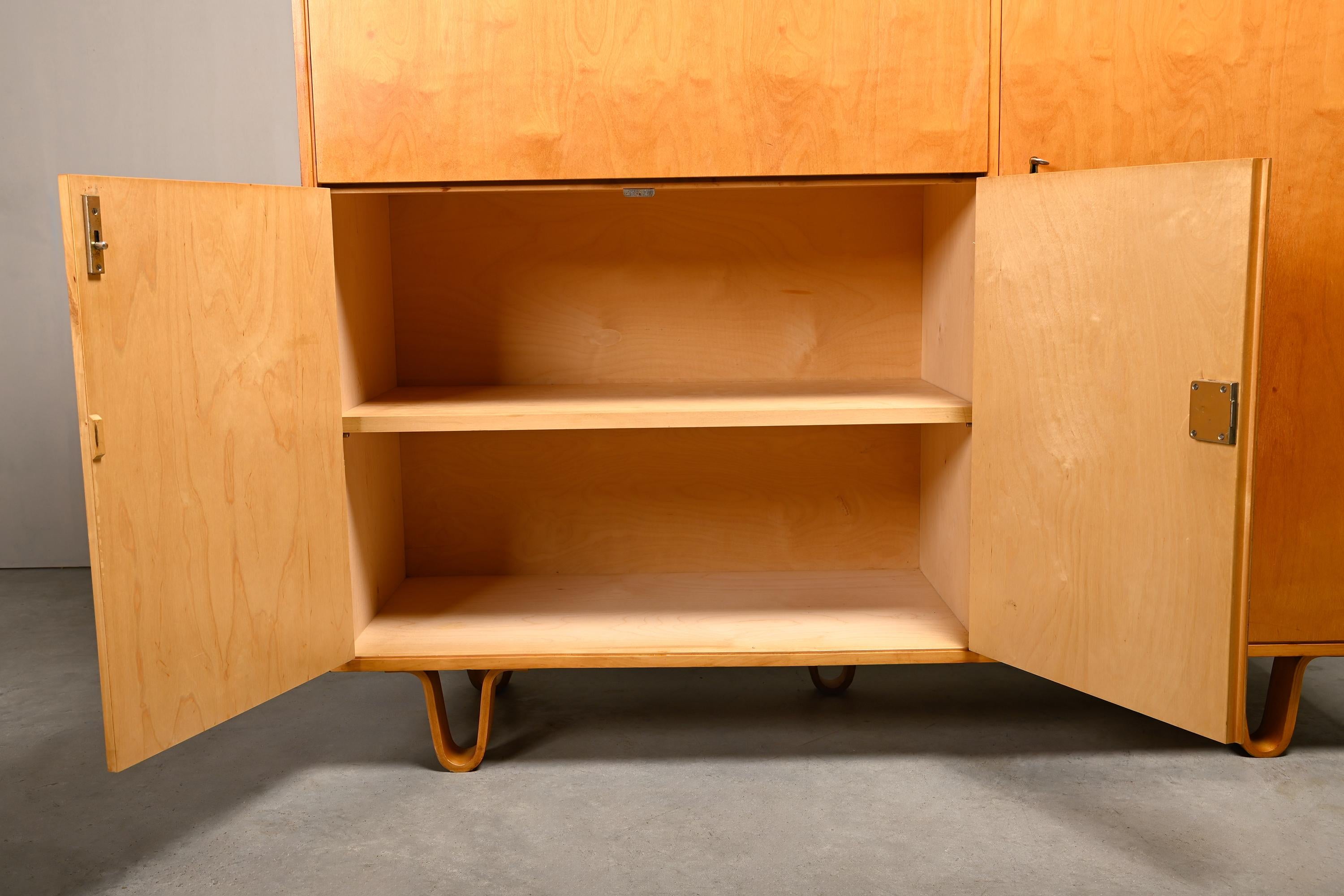 Cees Braakman CB01 Secretaire / Highboard en contrachapado de abedul para Pastoe Años 50 en venta 13