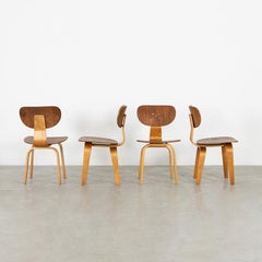 Cees Braakman CB02 Teak and Beech Plywood Side Chairs for Pastoe, Netherlands