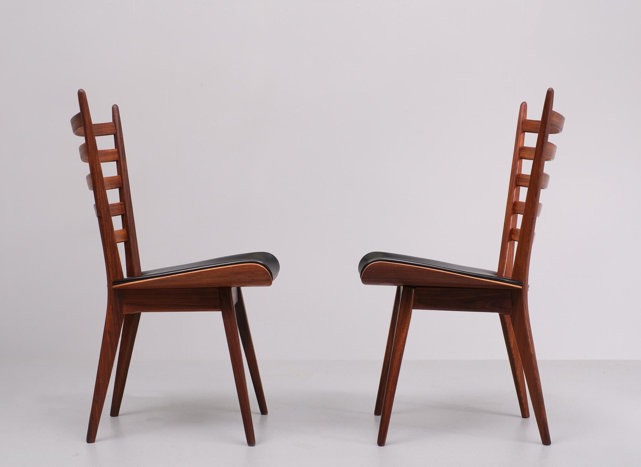 Mid-Century Modern Cees Braakman  chaises à échelle incurvée 1950  Hollandais  en vente