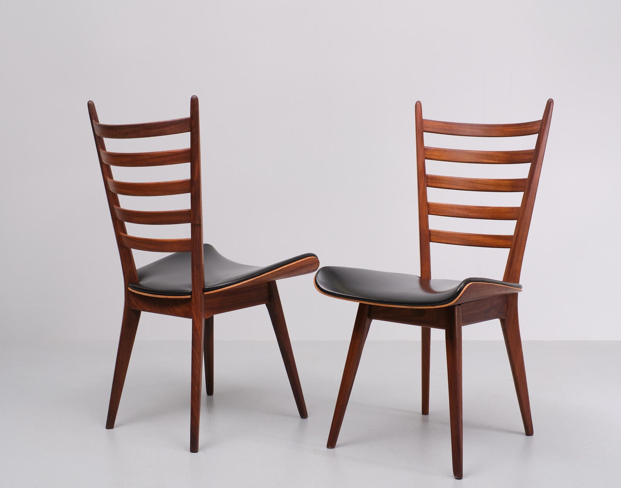 Cees Braakman  chaises à échelle incurvée 1950  Hollandais  en vente 1