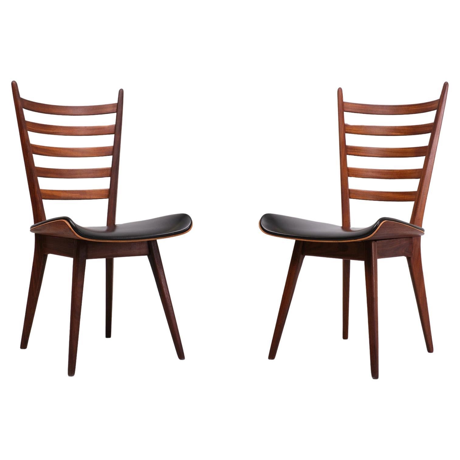 Cees Braakman  chaises à échelle incurvée 1950  Hollandais  en vente