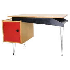 Bureau Cees Braakman pour Pastoe avec pieds en épingle à cheveux, design néerlandais, 1950