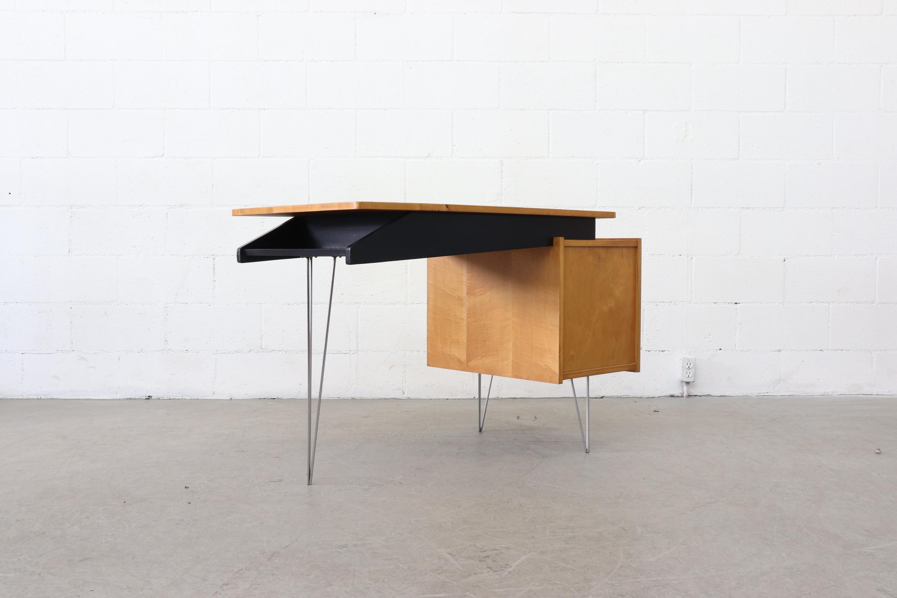 Dutch Cees Braakman Desk for Pastoe with Hairpin Legs