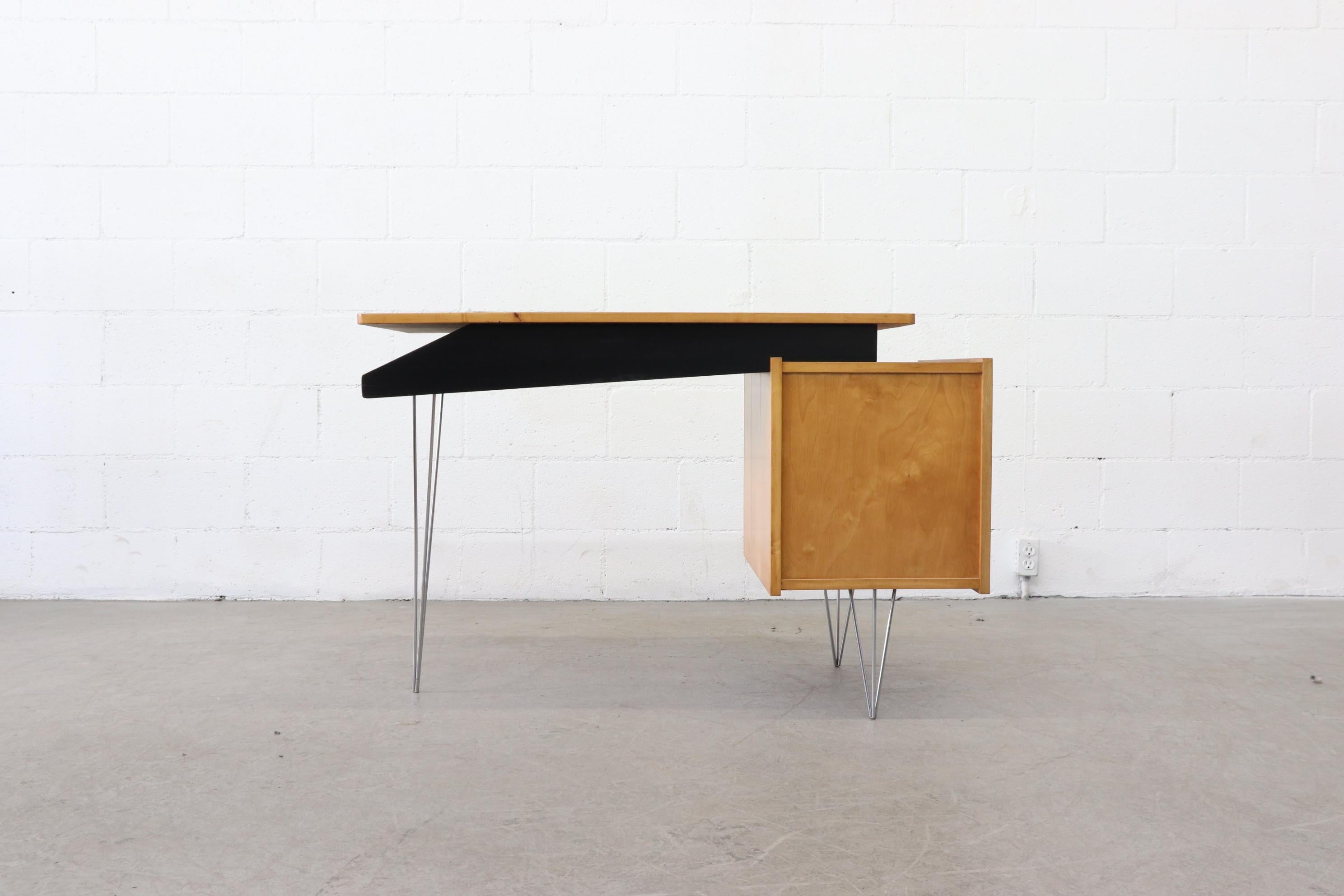 Painted Cees Braakman Desk for Pastoe with Hairpin Legs