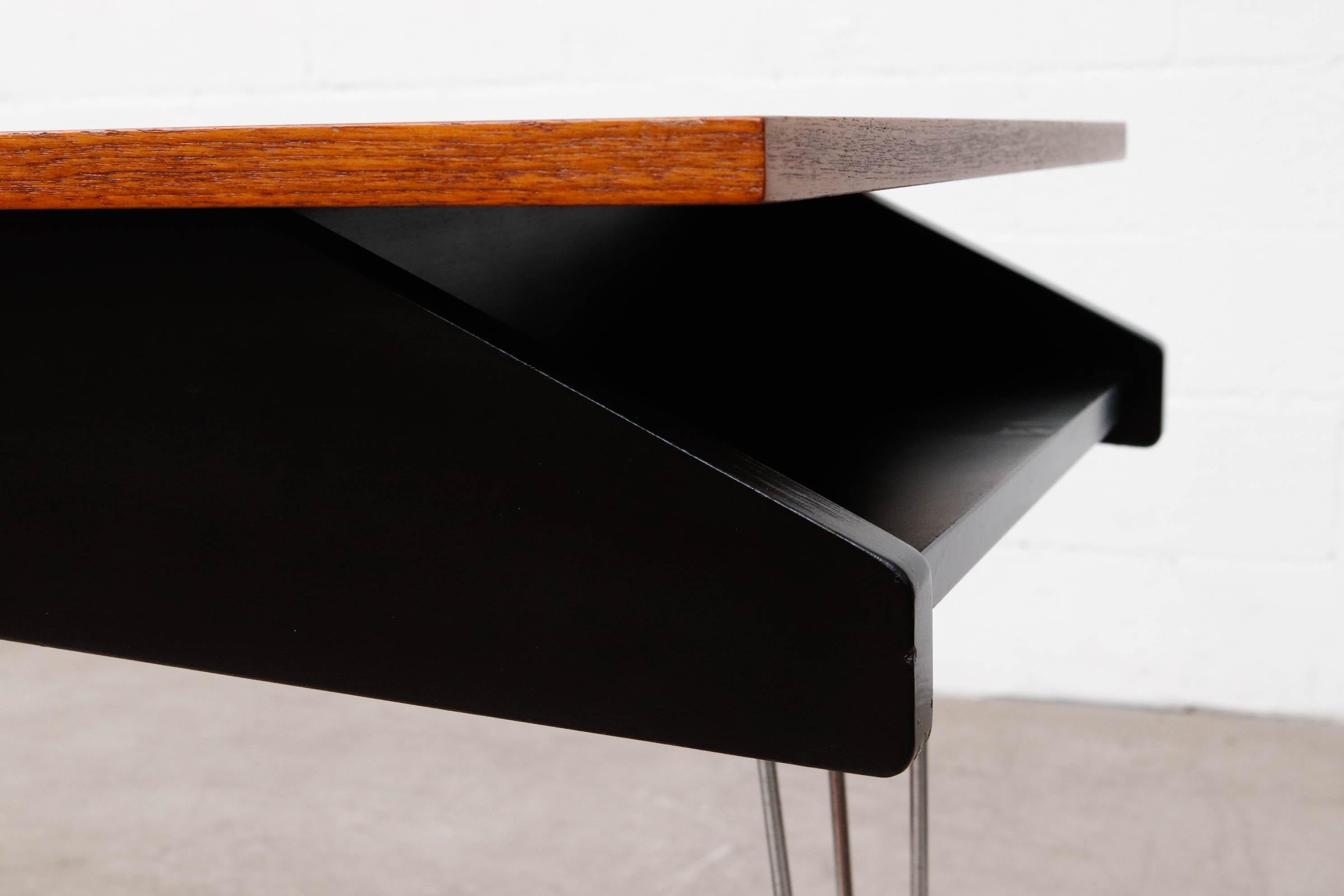 Cees Braakman Desk with Hairpin Legs and Asymmetrical Design 6