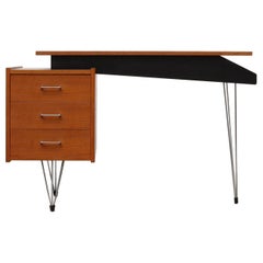 Retro Cees Braakman Desk with Hairpin Legs and Asymmetrical Design