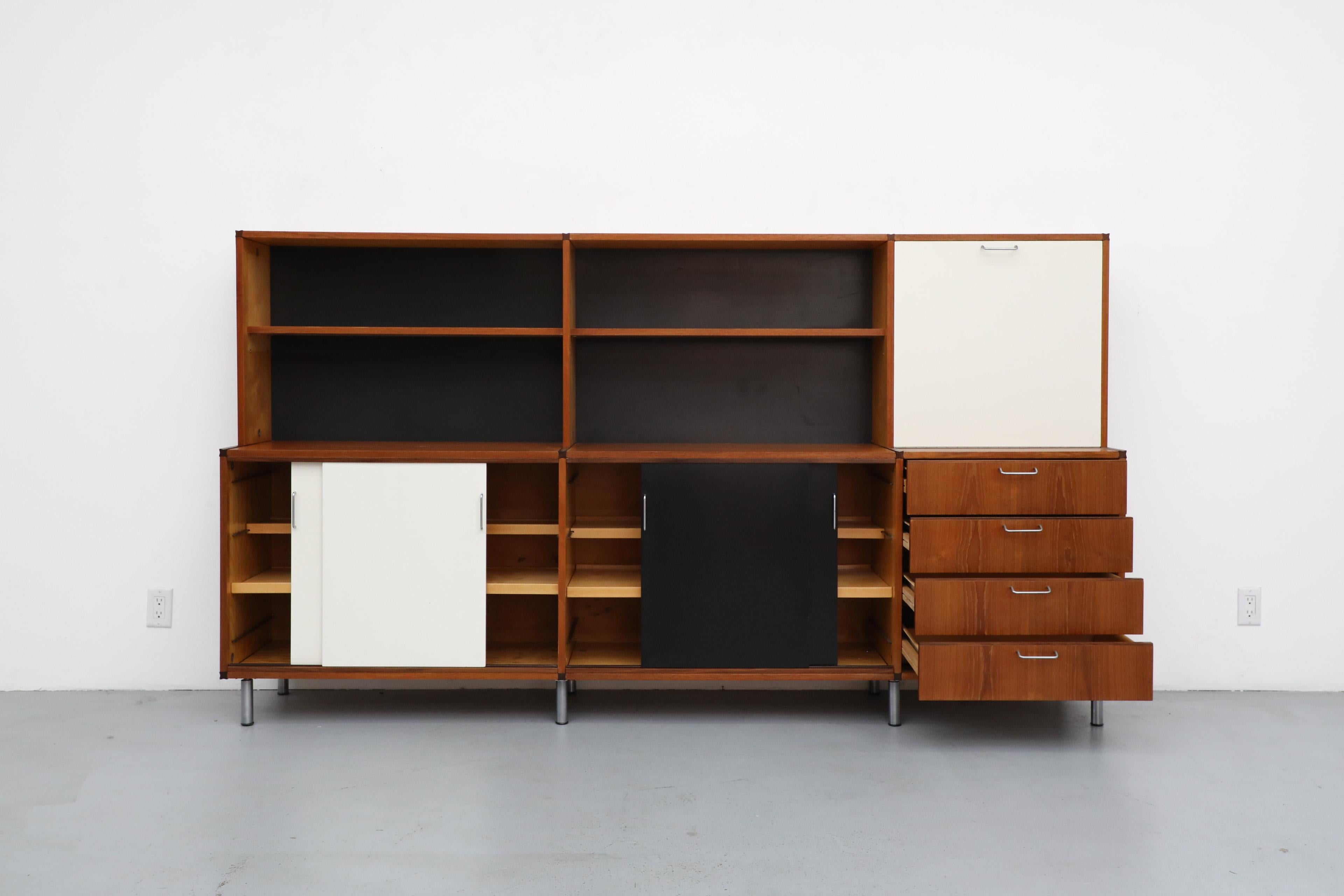 Mid-Century Modern Cees Braakman for Pastoe CT69 Made-To-Measure 3 Section Teak Wall Unit