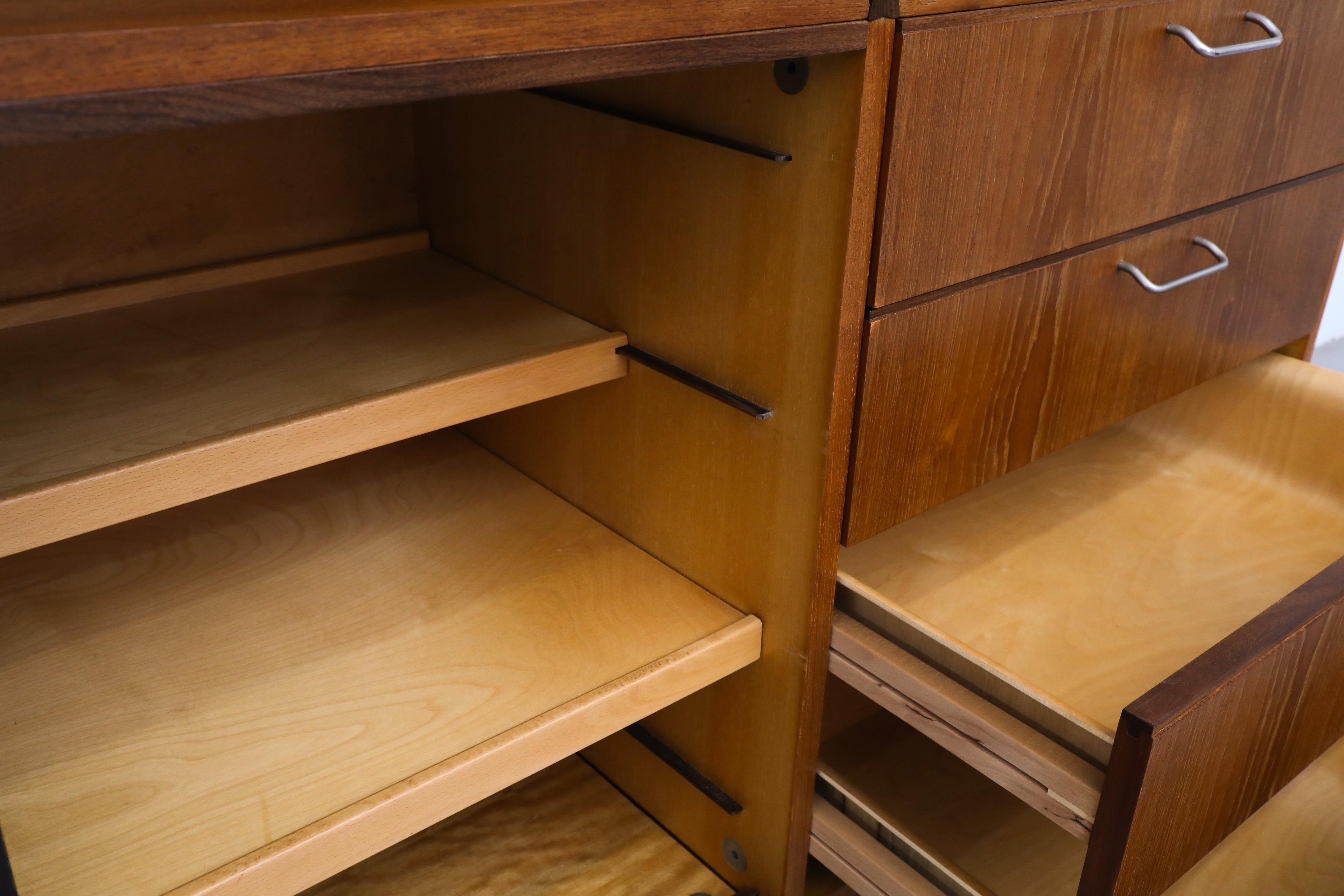 20th Century Cees Braakman for Pastoe CT69 Made-To-Measure 3 Section Teak Wall Unit