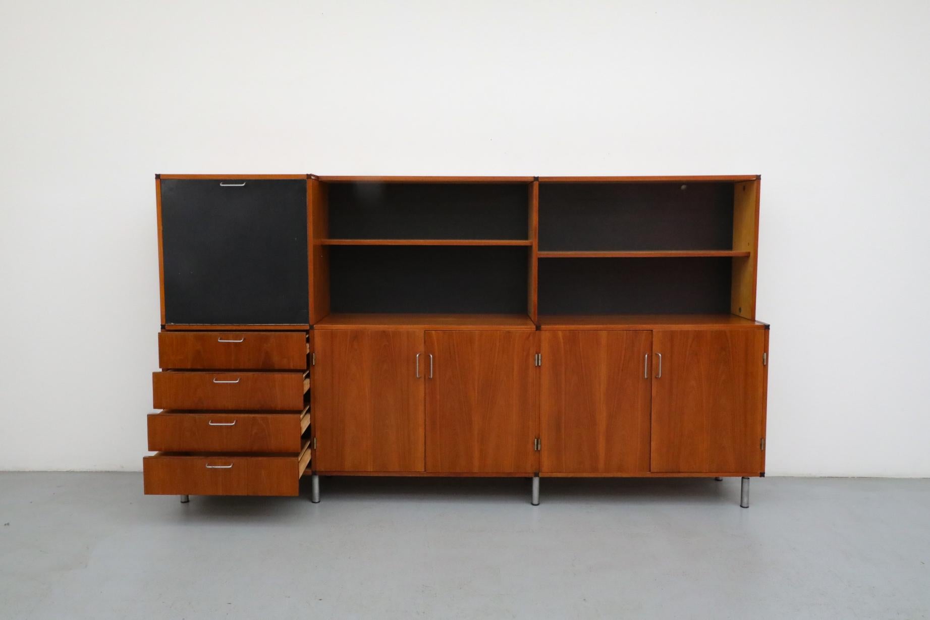 Dutch Cees Braakman for Pastoe CT69 Made-To-Measure Unit with Drop-Down Bar or Desk For Sale