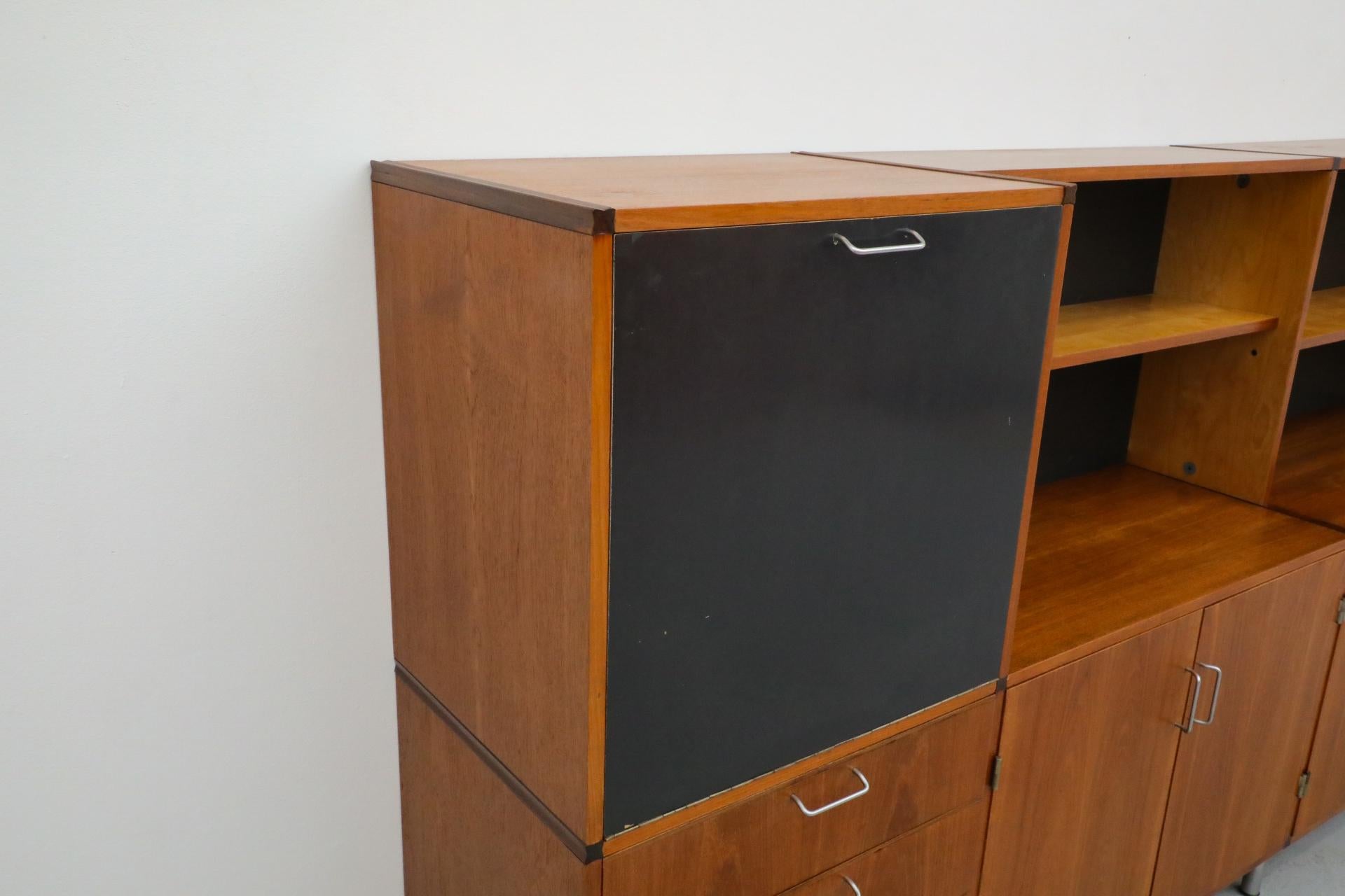Chrome Cees Braakman for Pastoe CT69 Made-To-Measure Unit with Drop-Down Bar or Desk For Sale