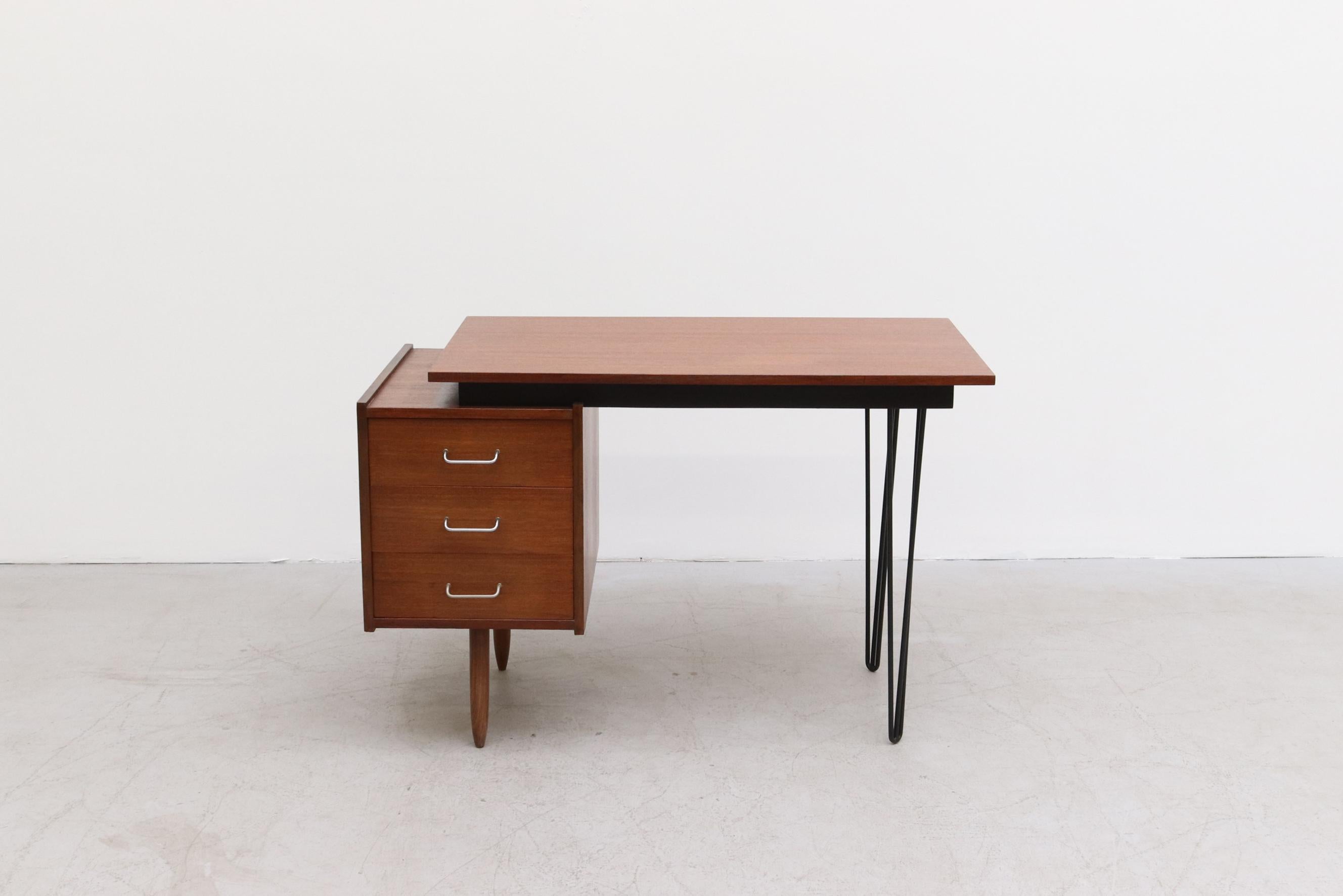 Mid-Century Modern Cees Braakman for Pastoe Desk with New Hairpin Legs