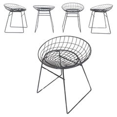 Retro Cees Braakman for Pastoe KM05 Metal Wire Stools, the Netherlands 1958