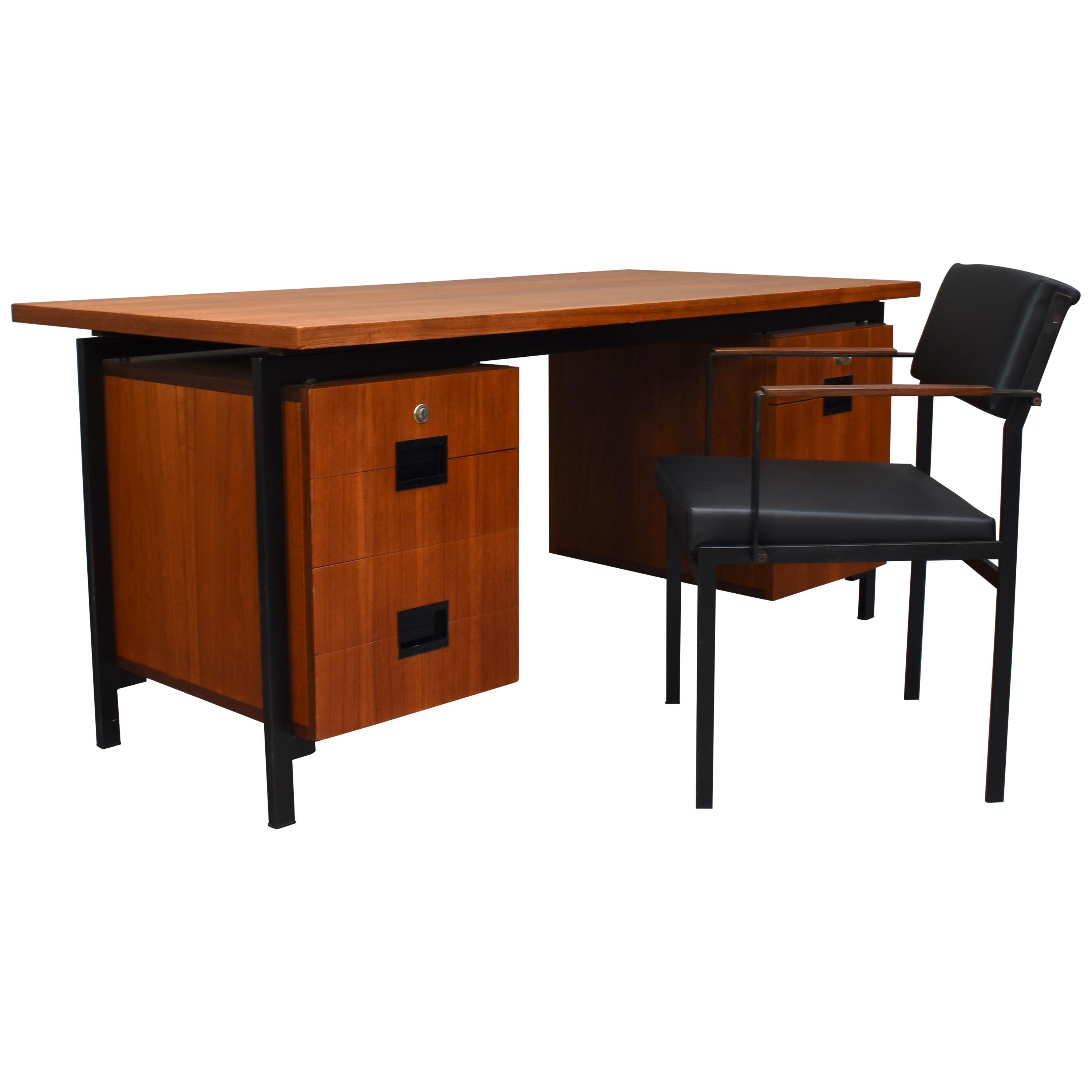 Cees Braakman for Pastoe Model EU02 Japanese Series Desk and Chair in Teak, 1950 For Sale
