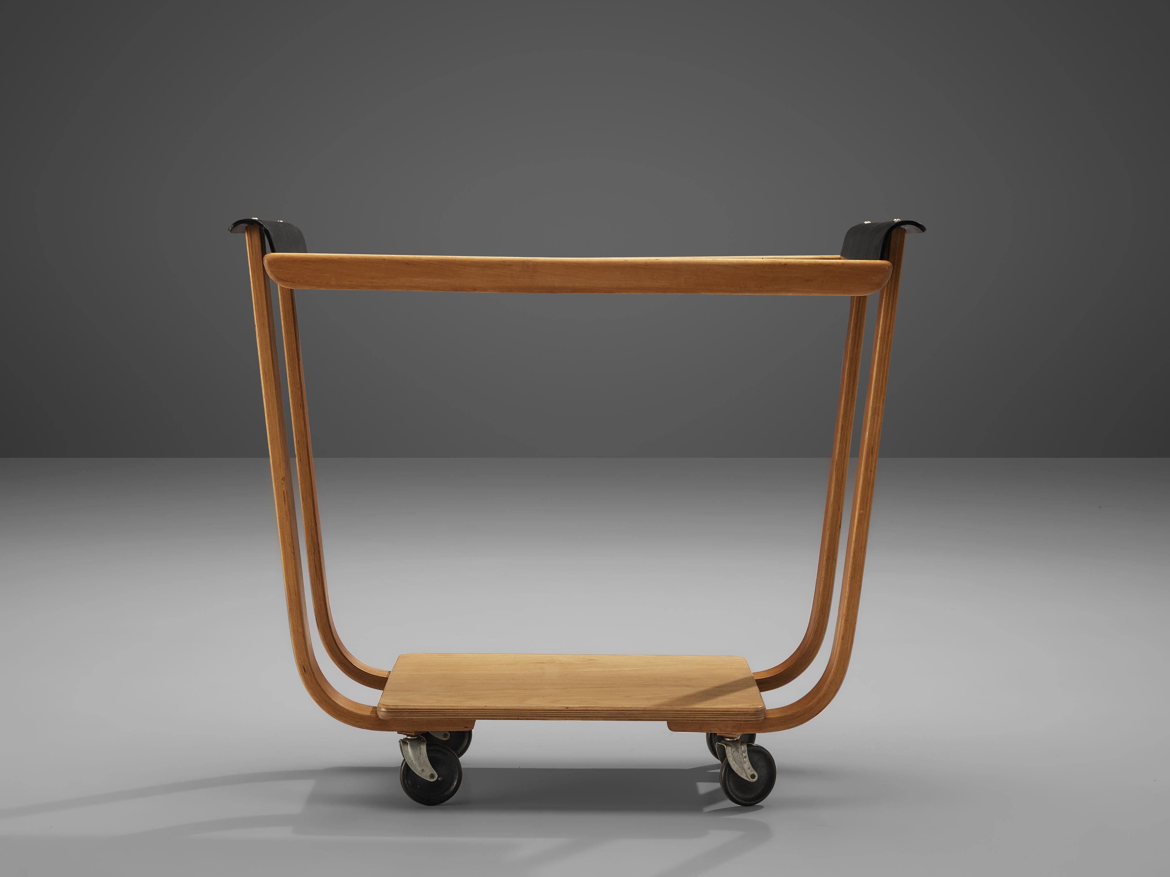 Dutch Cees Braakman for Pastoe Serving Trolley ‘Rolo PB31’ in Plywood