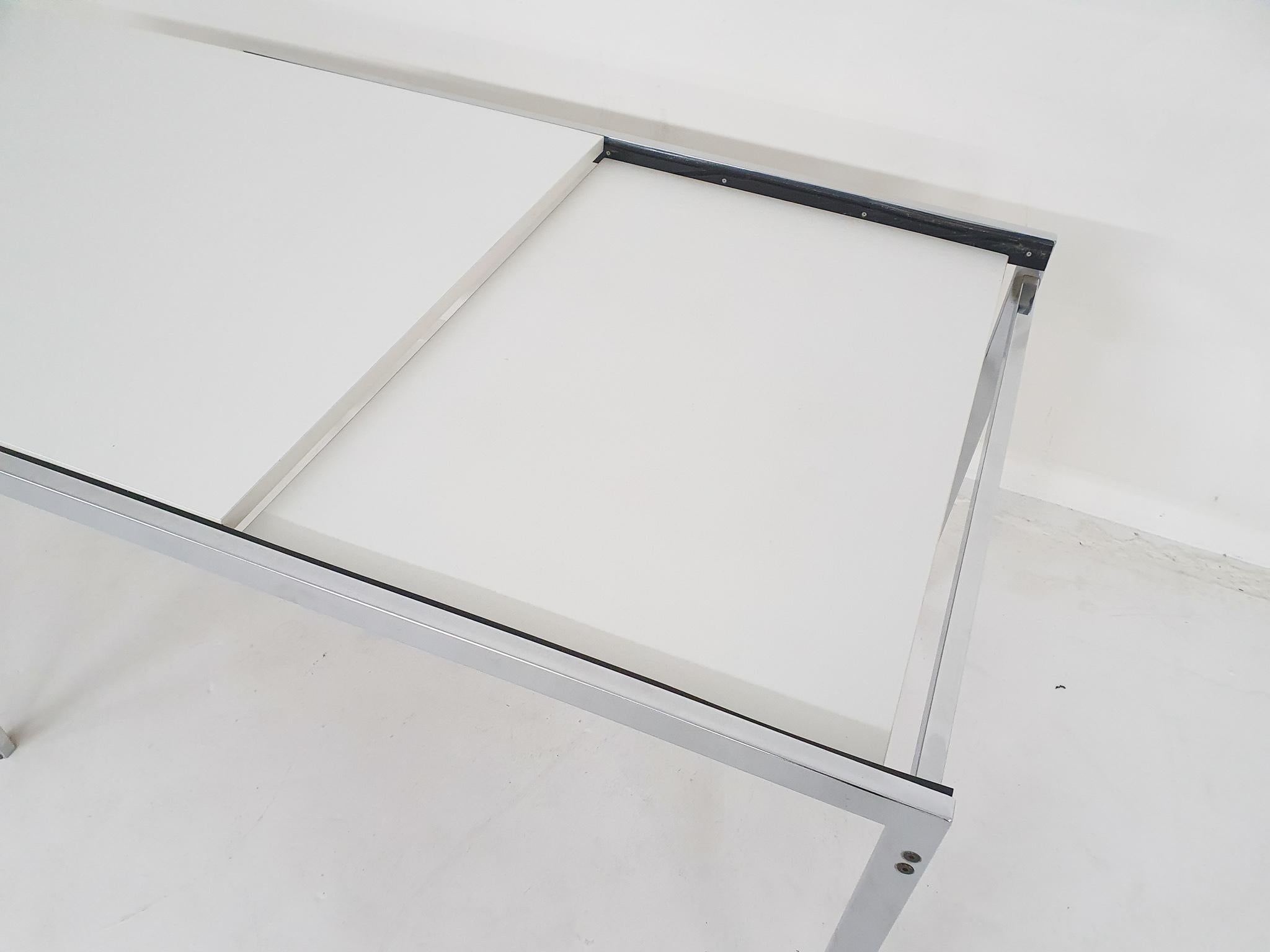 Metal Cees Braakman for Pastoe TU30 white dining table, The Netherlands, 1962 For Sale