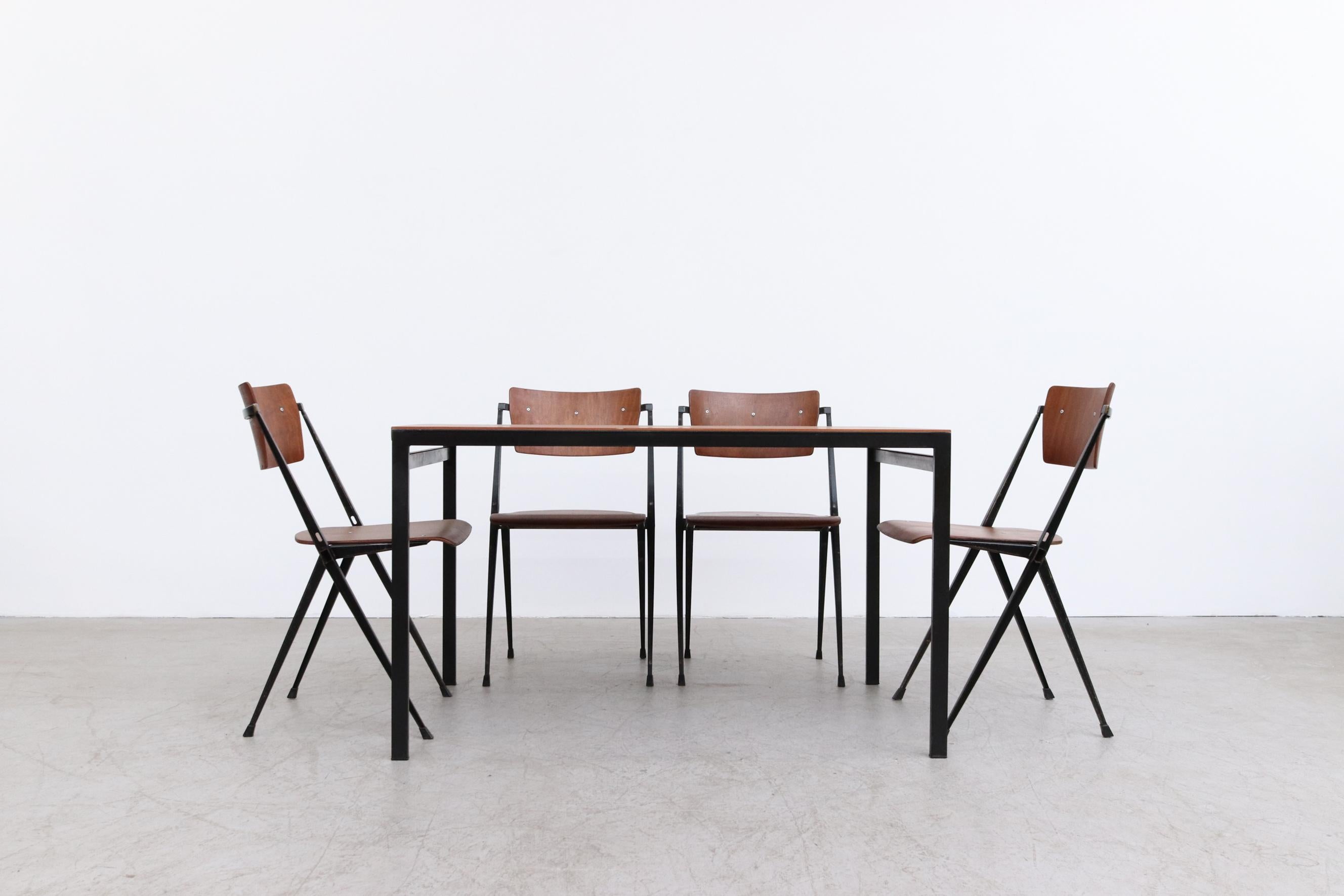 Cees Braakman Japanese Series Teak Dining Table for Pastoe w/ Black Metal Frame 3