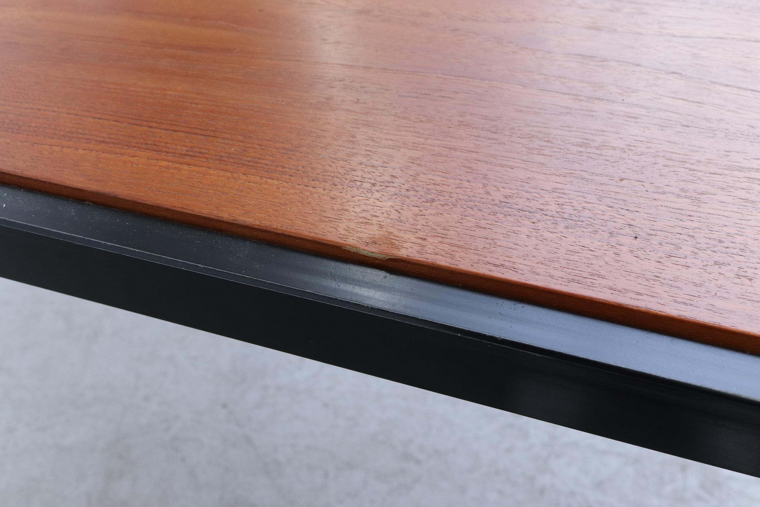 Cees Braakman Japanese Series Table de salle à manger en teck pour Pastoe avec structure en métal noir en vente 8