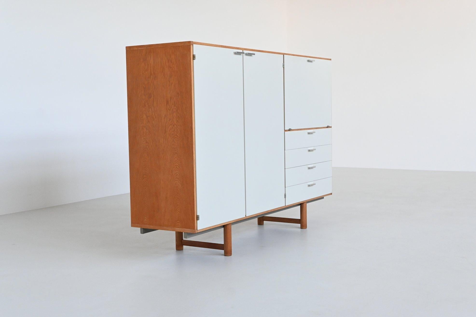 Mid-Century Modern Cees Braakman Made-To-Measure highboard in oak Pastoe The Netherlands 1965
