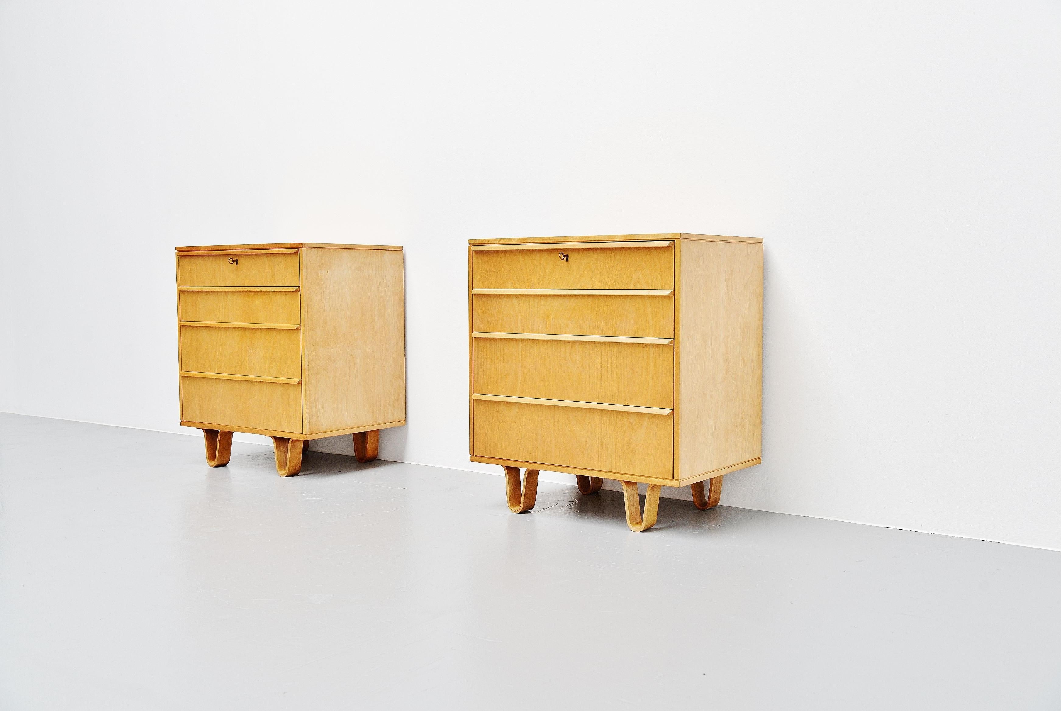 Mid-Century Modern Cees Braakman Pastoe CB05 Drawer Cabinets, Holland, 1952