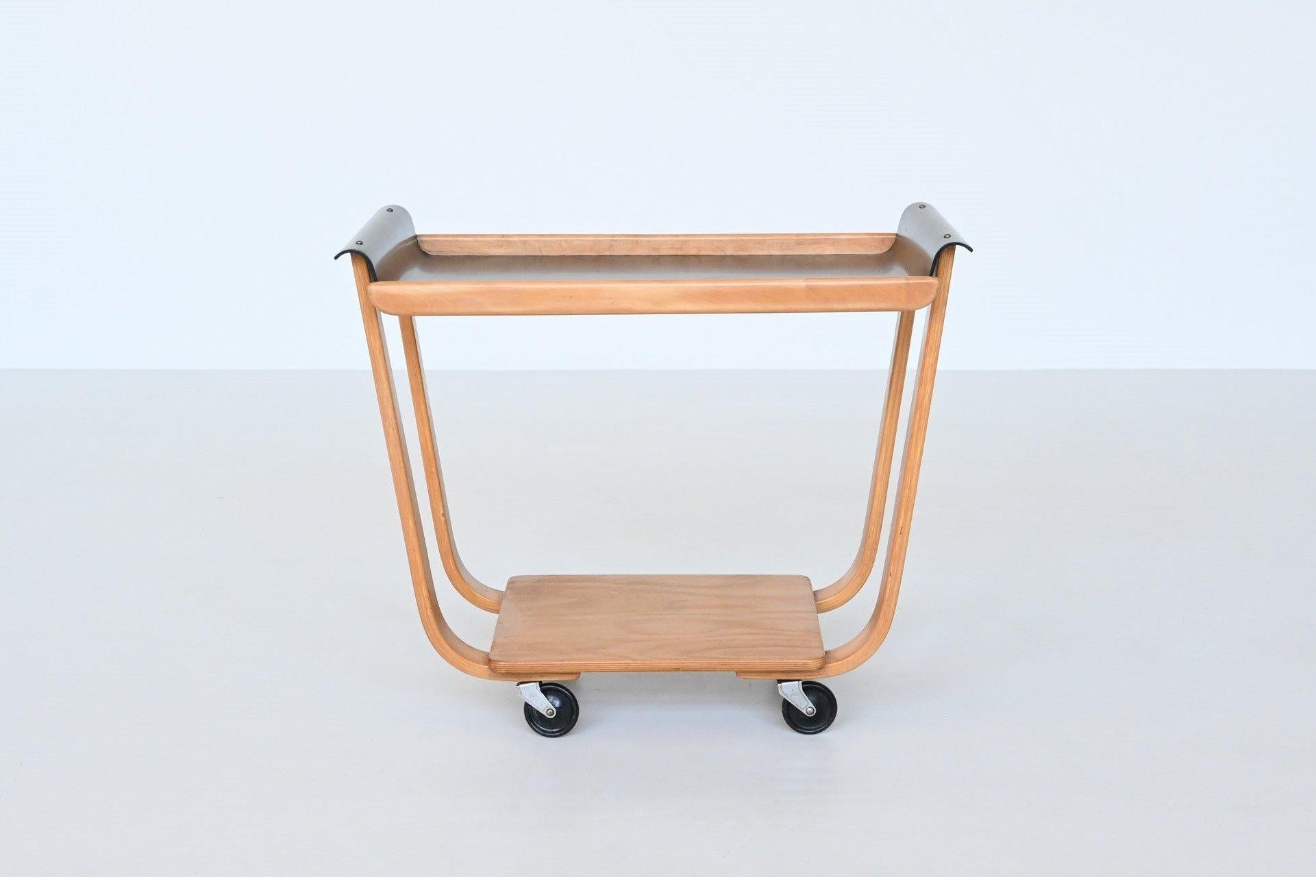 Mid-Century Modern Cees Braakman serving trolley “PB31” UMS Pastoe The Netherlands 1950 For Sale