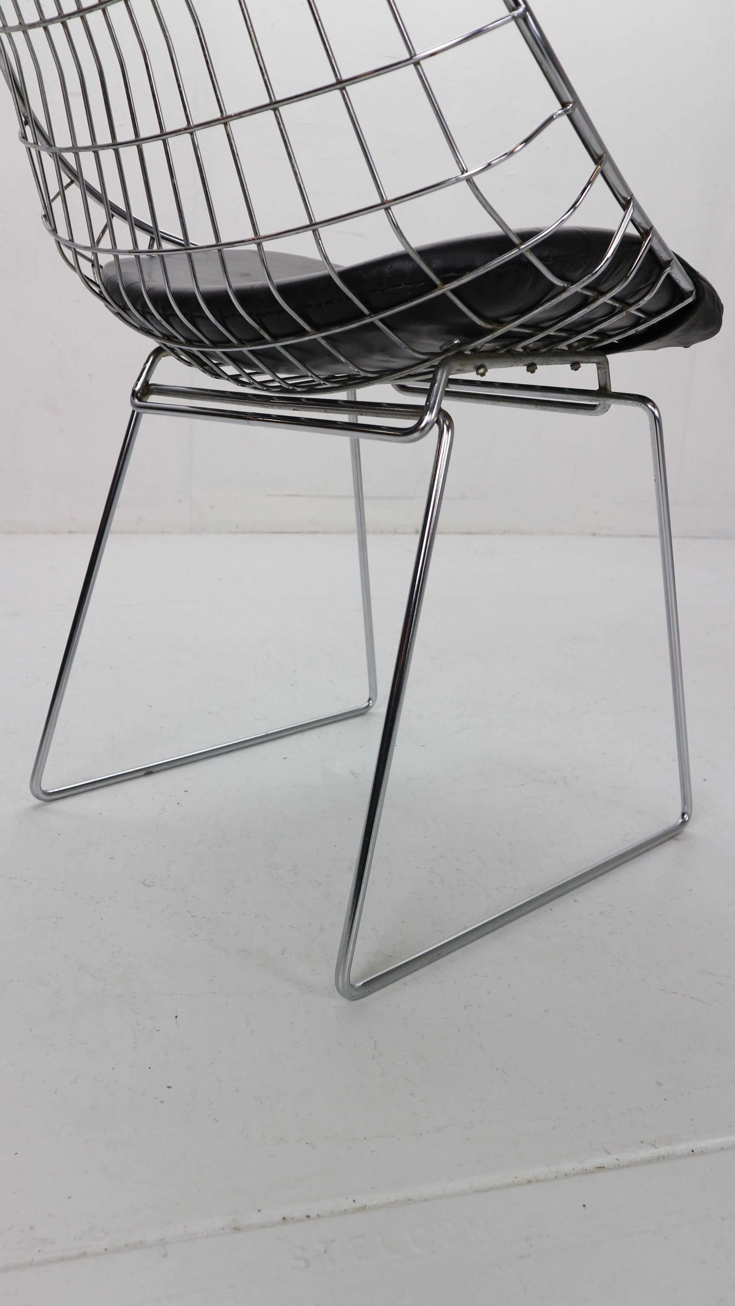 Cees Braakman Set of 4 Wire Chairs Model, 'SM05' for Pastoe, 1950s 6
