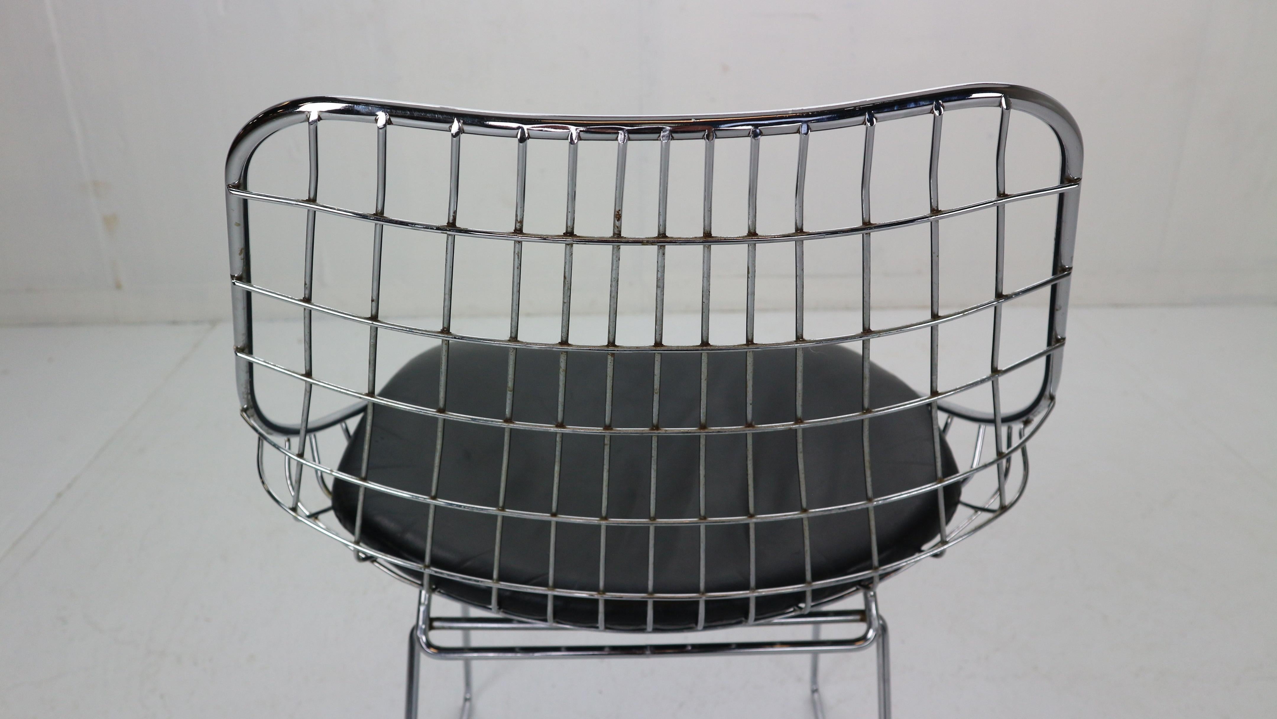 Cees Braakman Set of 4 Wire Chairs Model, 'SM05' for Pastoe, 1950s 7