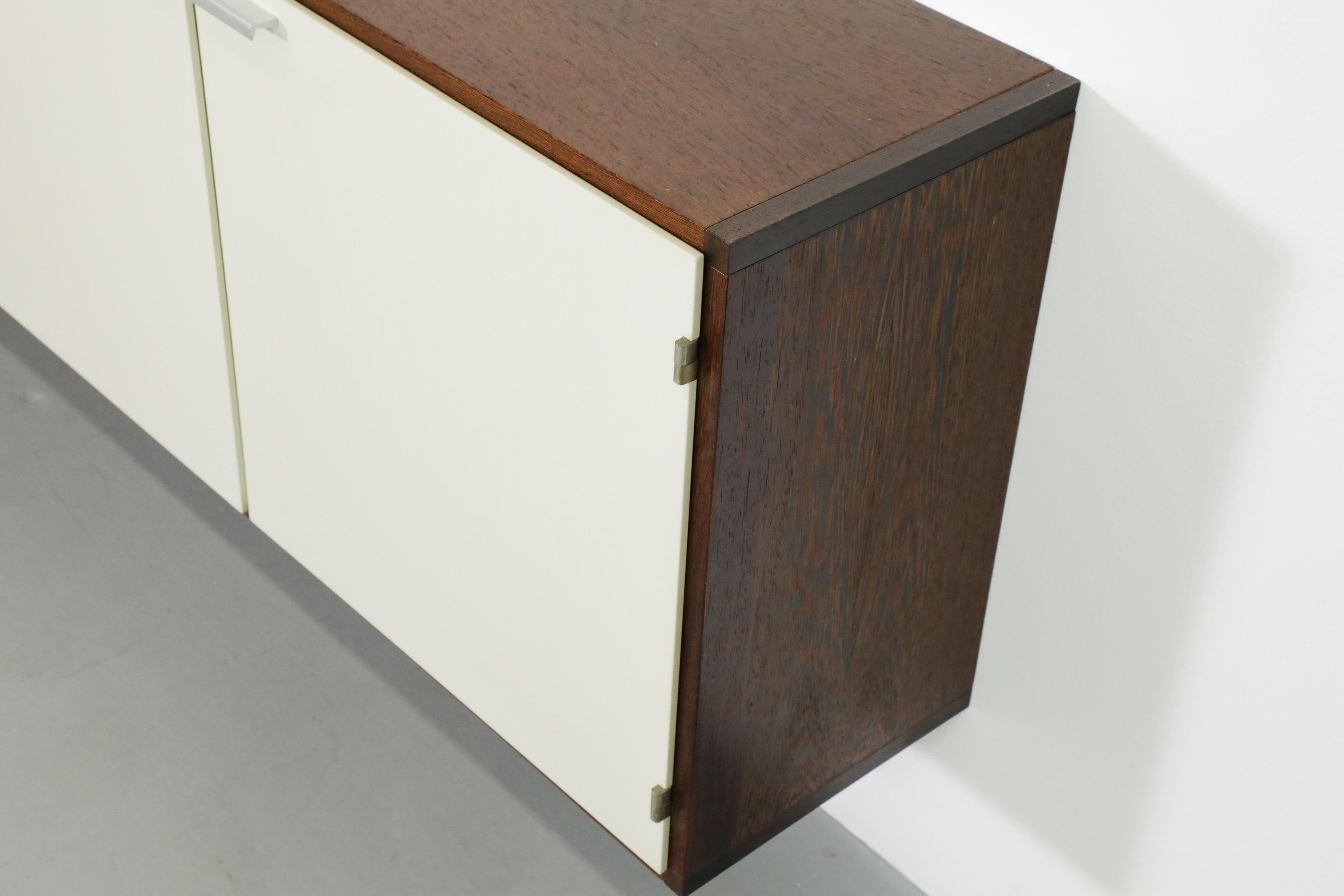 Cees Braakman Wenge & White Wall Mount Floating Credenza w/ and Shelves 6