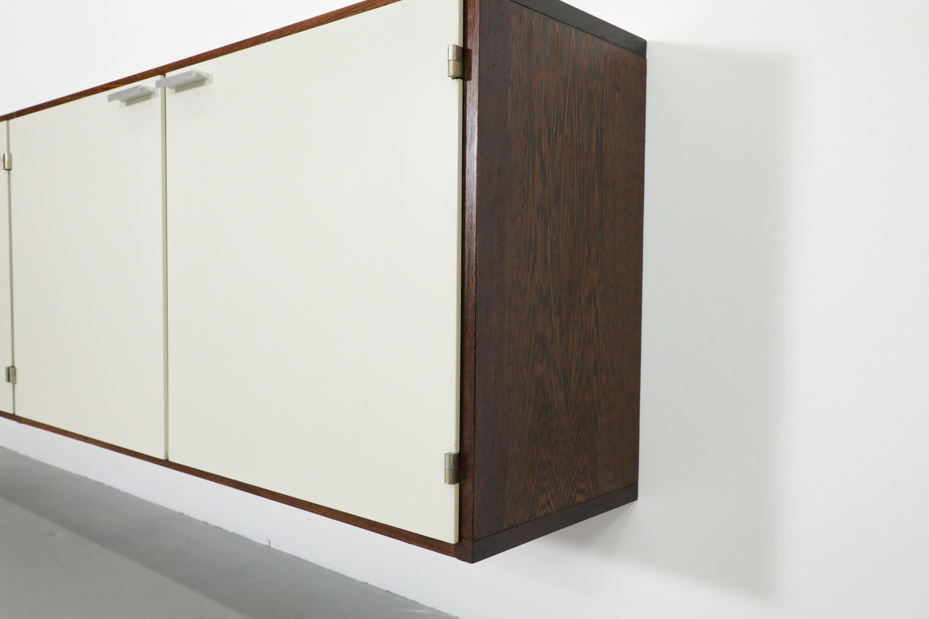 Cees Braakman Wenge & White Wall Mount Floating Credenza w/ and Shelves 7
