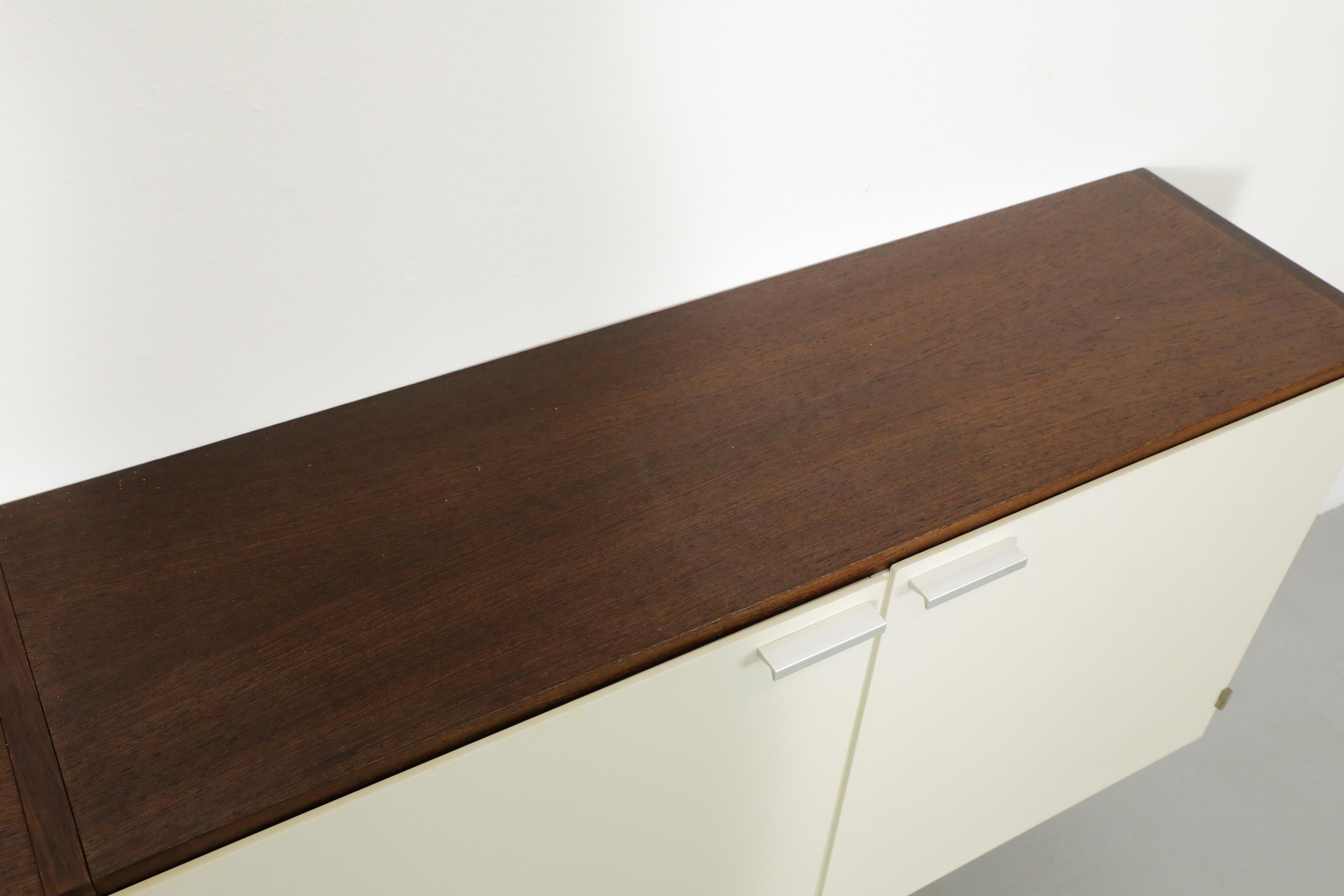 Cees Braakman Wenge & White Wall Mount Floating Credenza w/ and Shelves 8