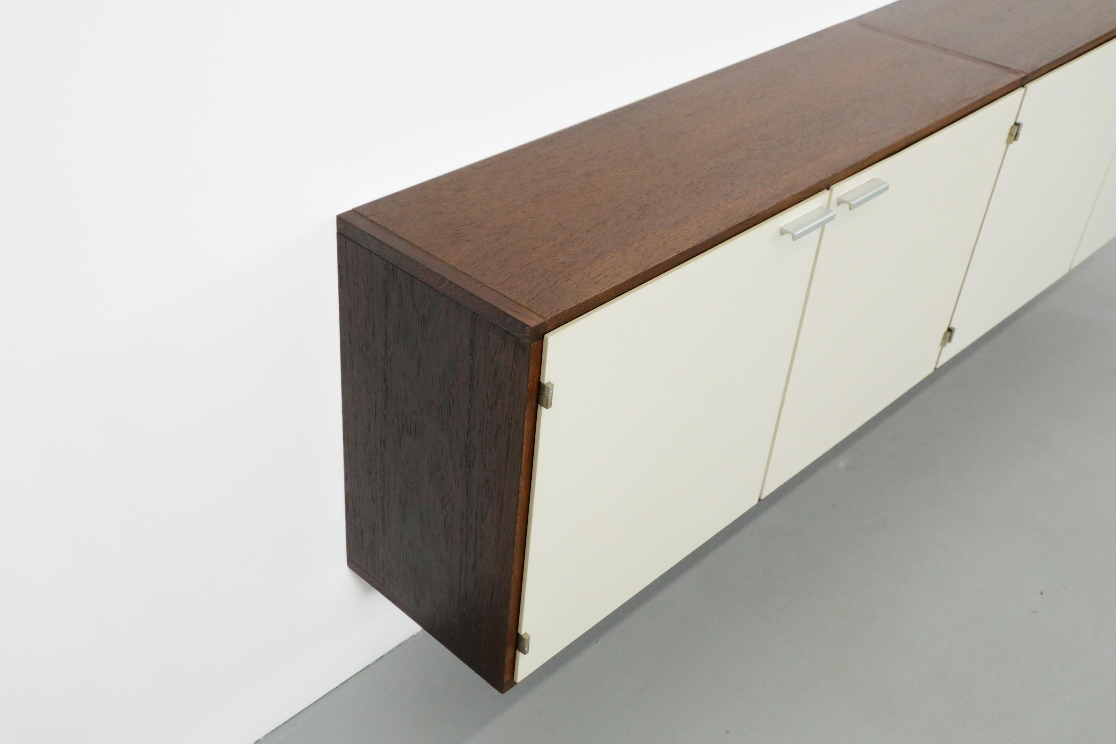 Cees Braakman Wenge & White Wall Mount Floating Credenza w/ and Shelves 9